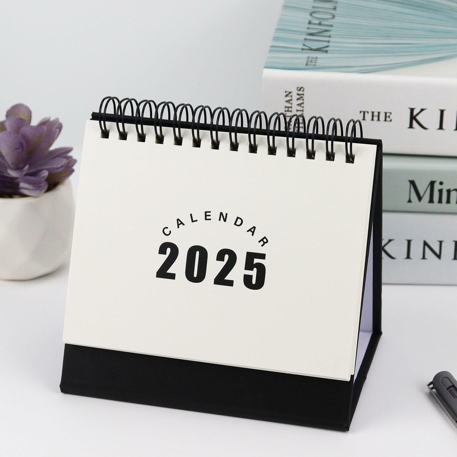 Koqye 2025 Small Desktop Flip Calendar – Daily Planner for Home & Office