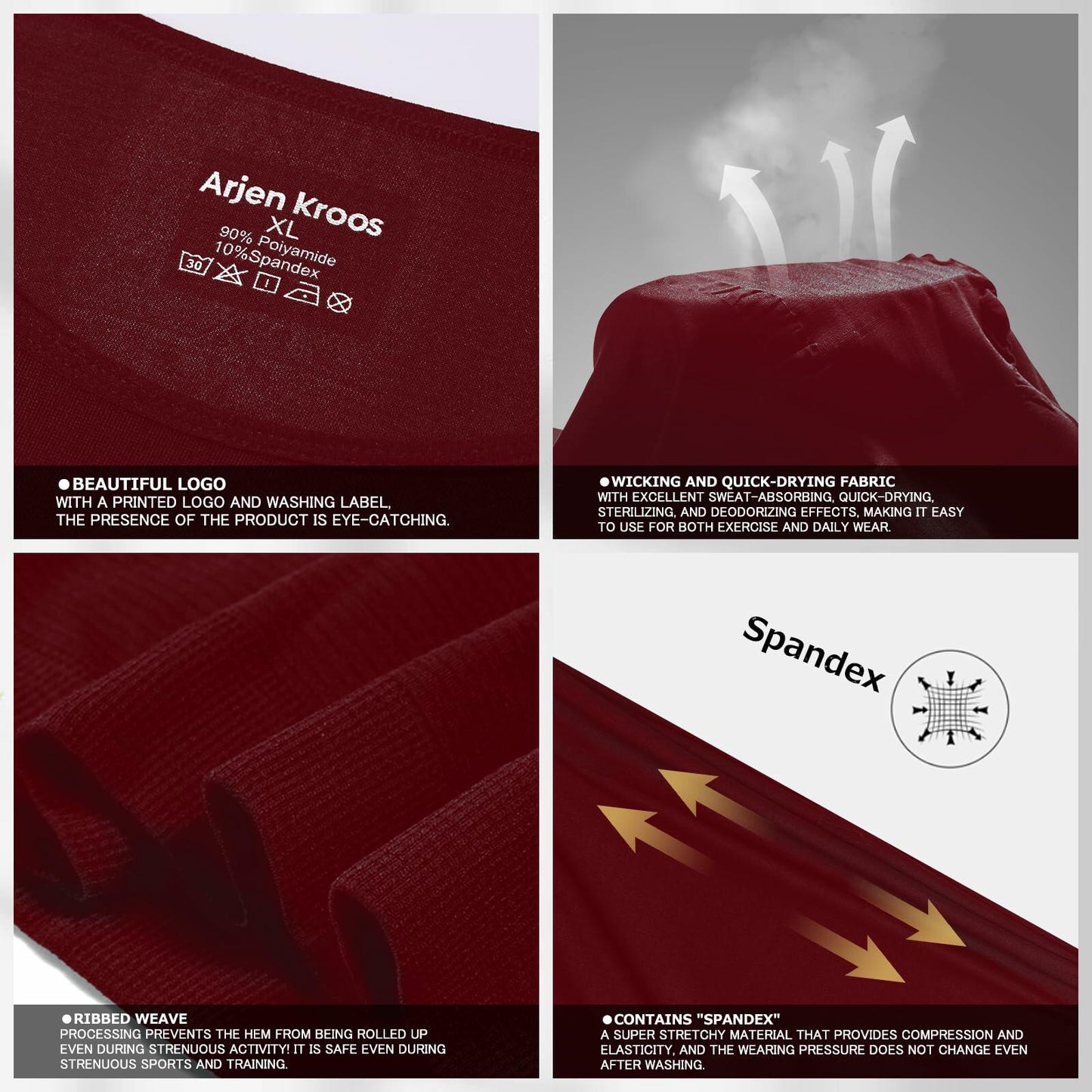 Casey Kevin Men’s Sleeveless Compression Shirt – Shapewear Vest Small, Wine Red