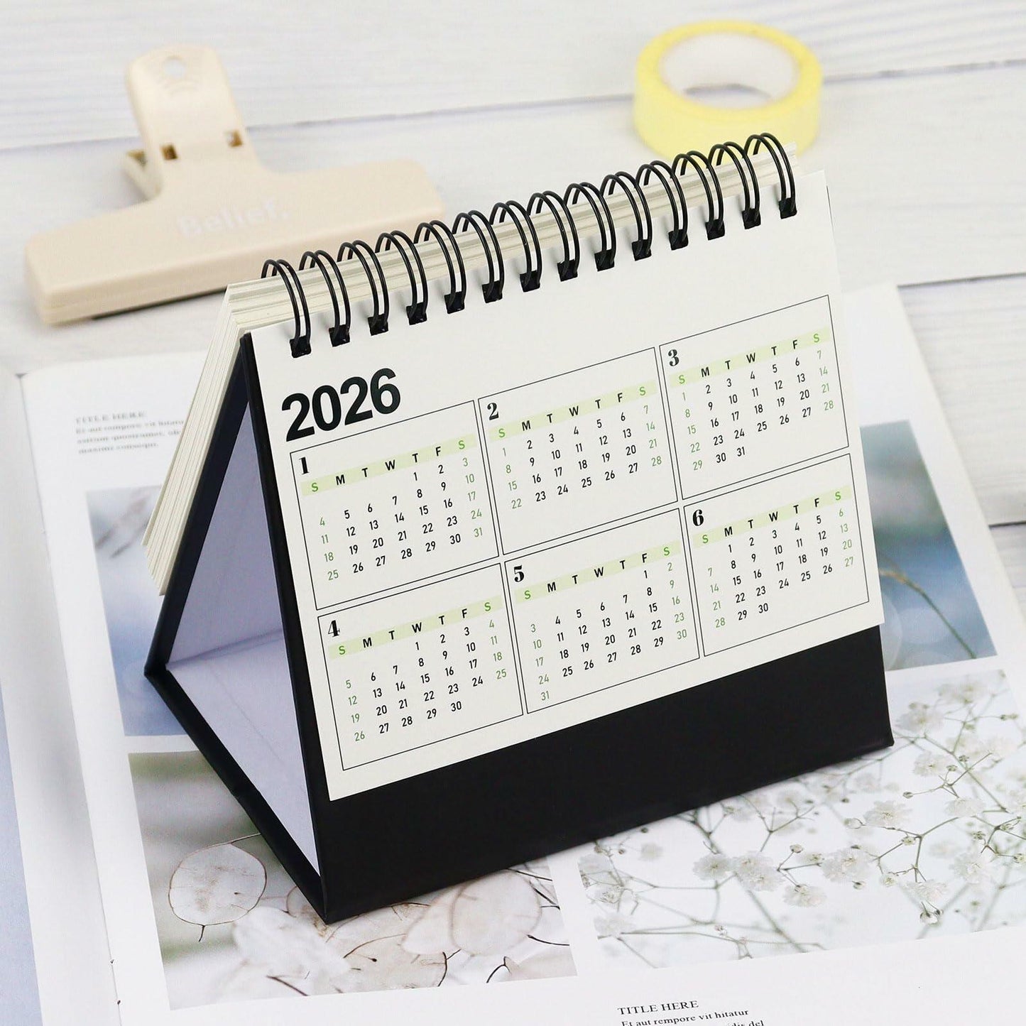 Koqye 2025 Small Desktop Flip Calendar – Daily Planner for Home & Office