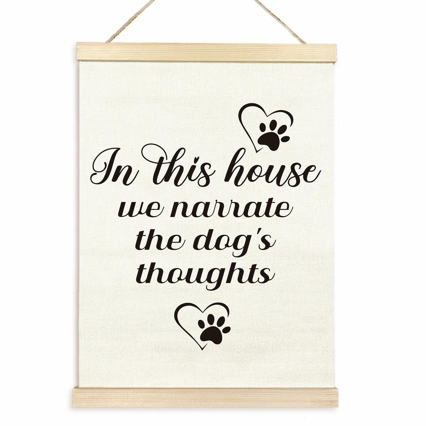 TAEDIN Dog Wall Art – “In This House We Narrate the Dog’s Thoughts” 12x16