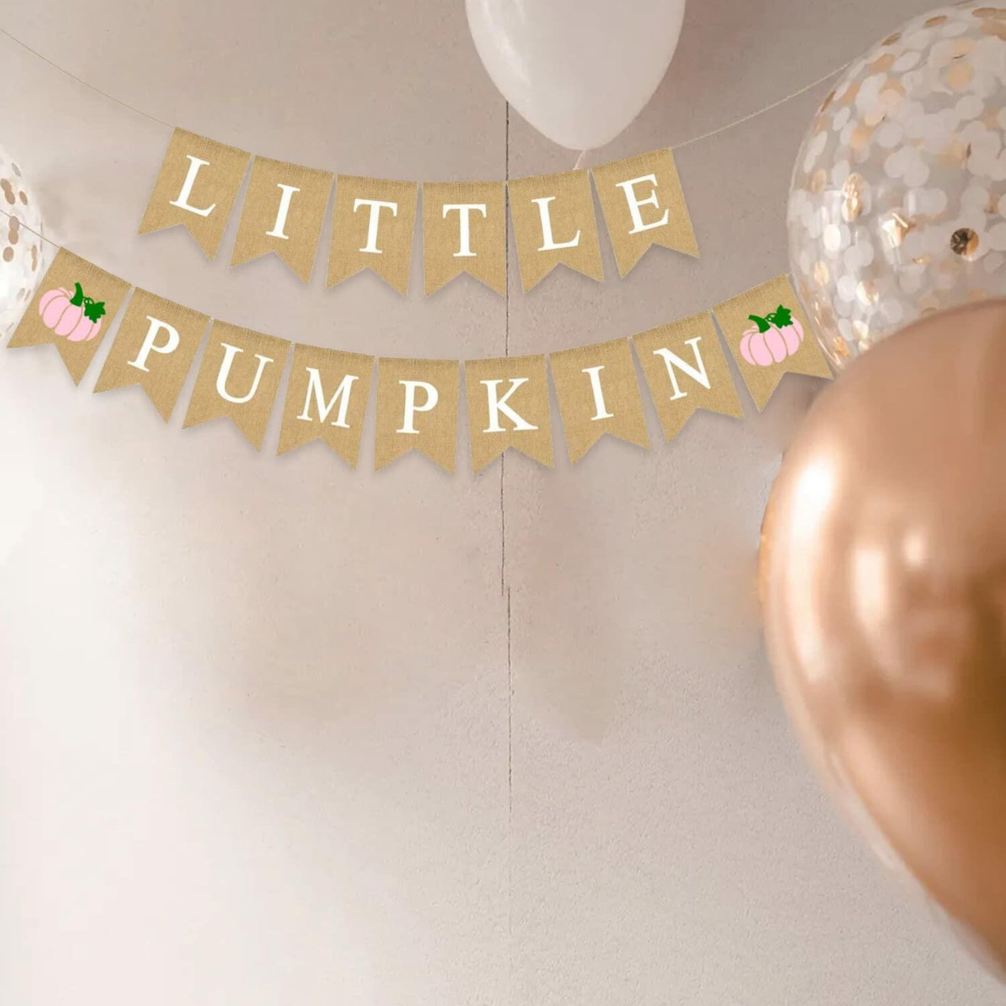 Little Pumpkin Teal Burlap Banner – Fall, Baby Shower & Birthday Decor