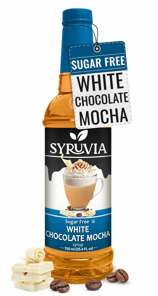 Syruvia Sugar-Free White Chocolate Mocha Coffee Syrup – 25.4 fl oz