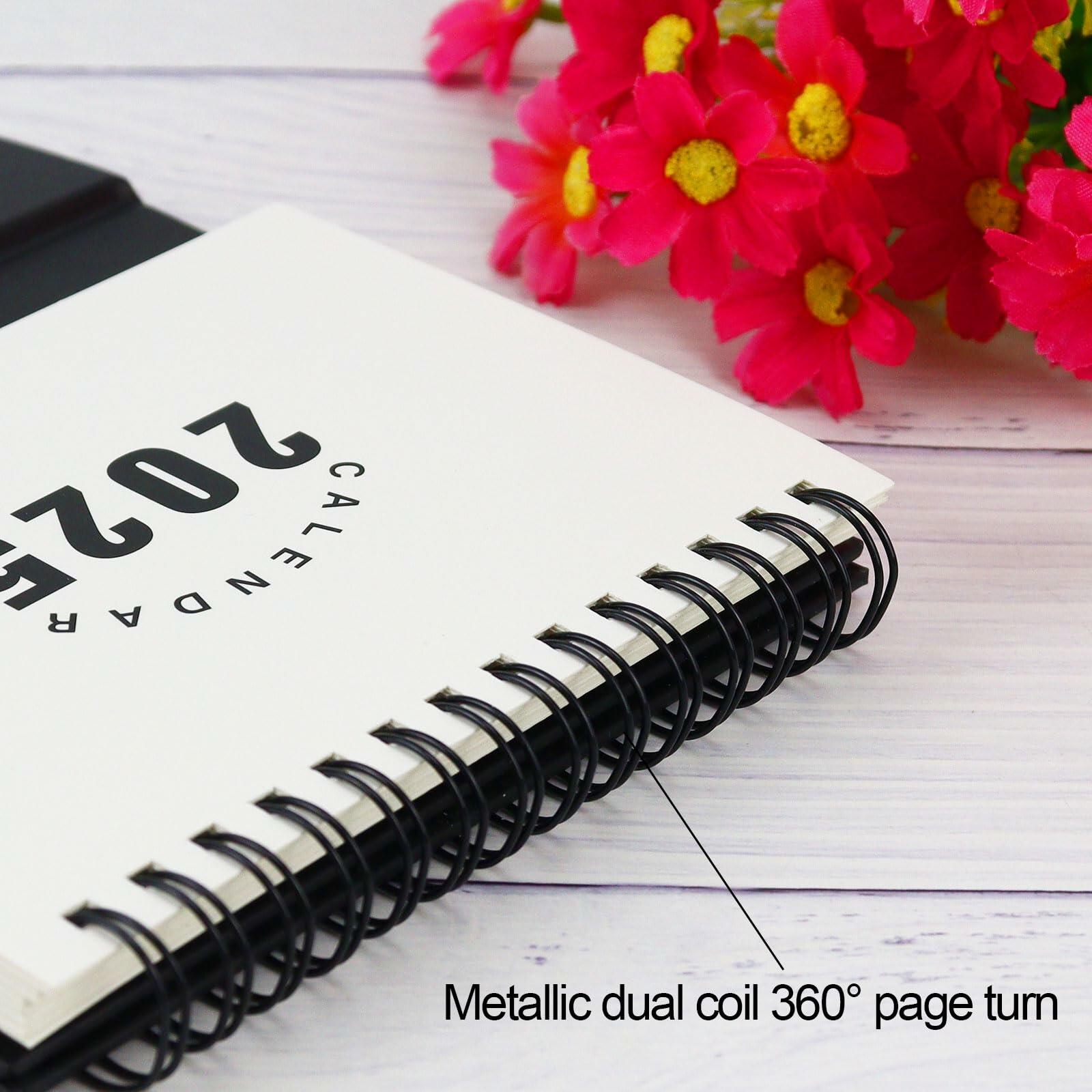 Koqye 2025 Small Desktop Flip Calendar – Daily Planner for Home & Office