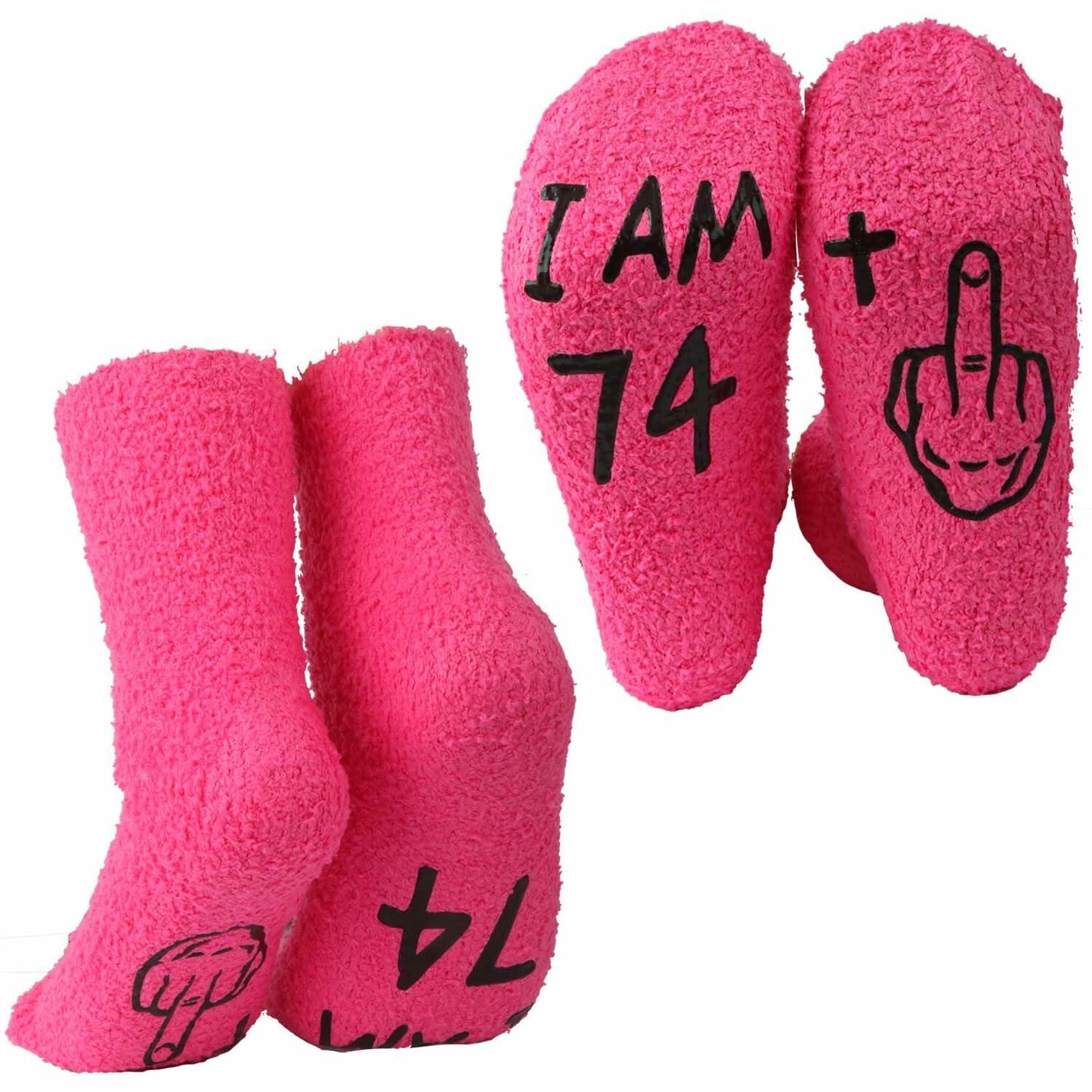 Luhiew 75th Birthday Funny Socks for Women Grandma Wife – Rose Red