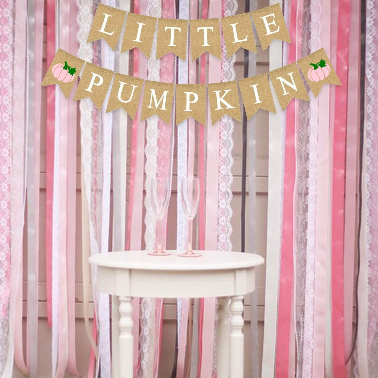 Little Pumpkin Teal Burlap Banner – Fall, Baby Shower & Birthday Decor