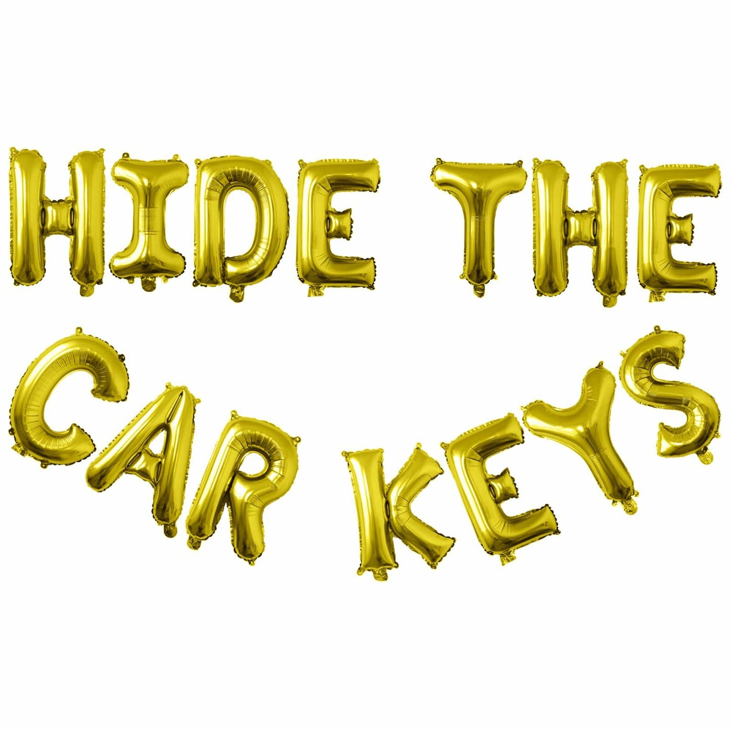 Tuoyi 16" Gold “HIDE THE CAR KEYS” Balloon Banner – 3D Foil Party Decor