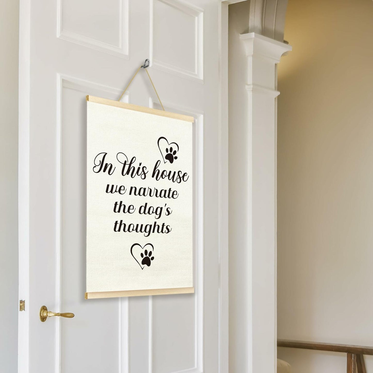 TAEDIN Dog Wall Art – “In This House We Narrate the Dog’s Thoughts” 12x16