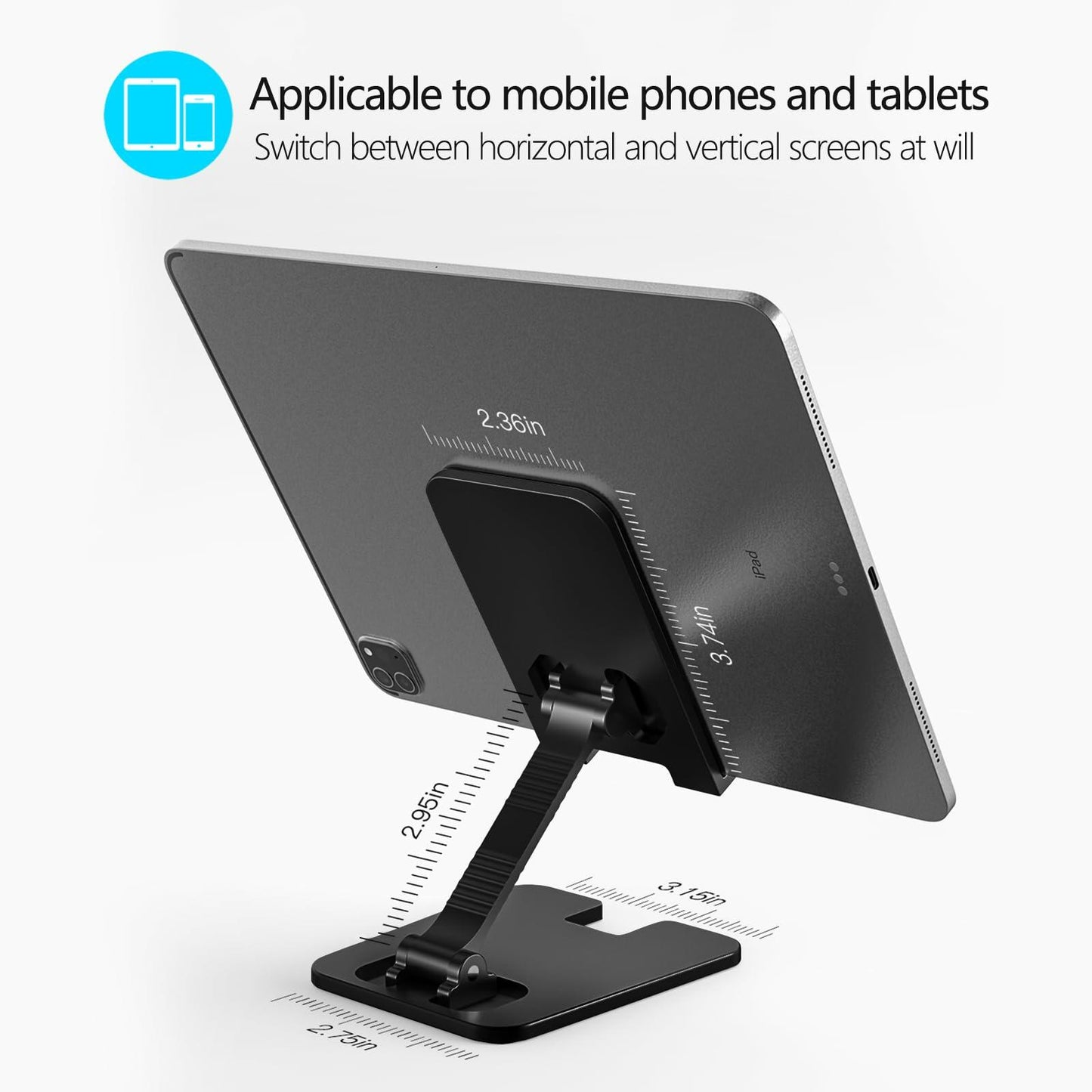 Meliya Foldable Aluminum Adjustable Cell Phone Stand Holder for Desk Silver