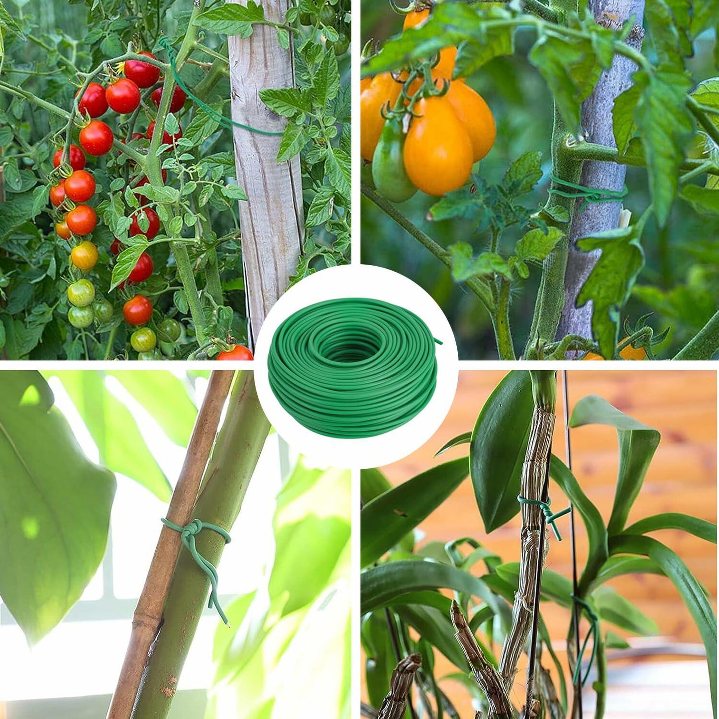 Soft Green Plant Ties 16.5Ft, 4mm Garden Twist Supports Vines & Vegetables