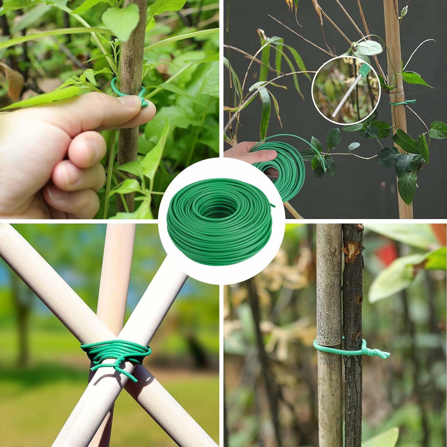 Soft Green Plant Ties 16.5Ft, 4mm Garden Twist Supports Vines & Vegetables