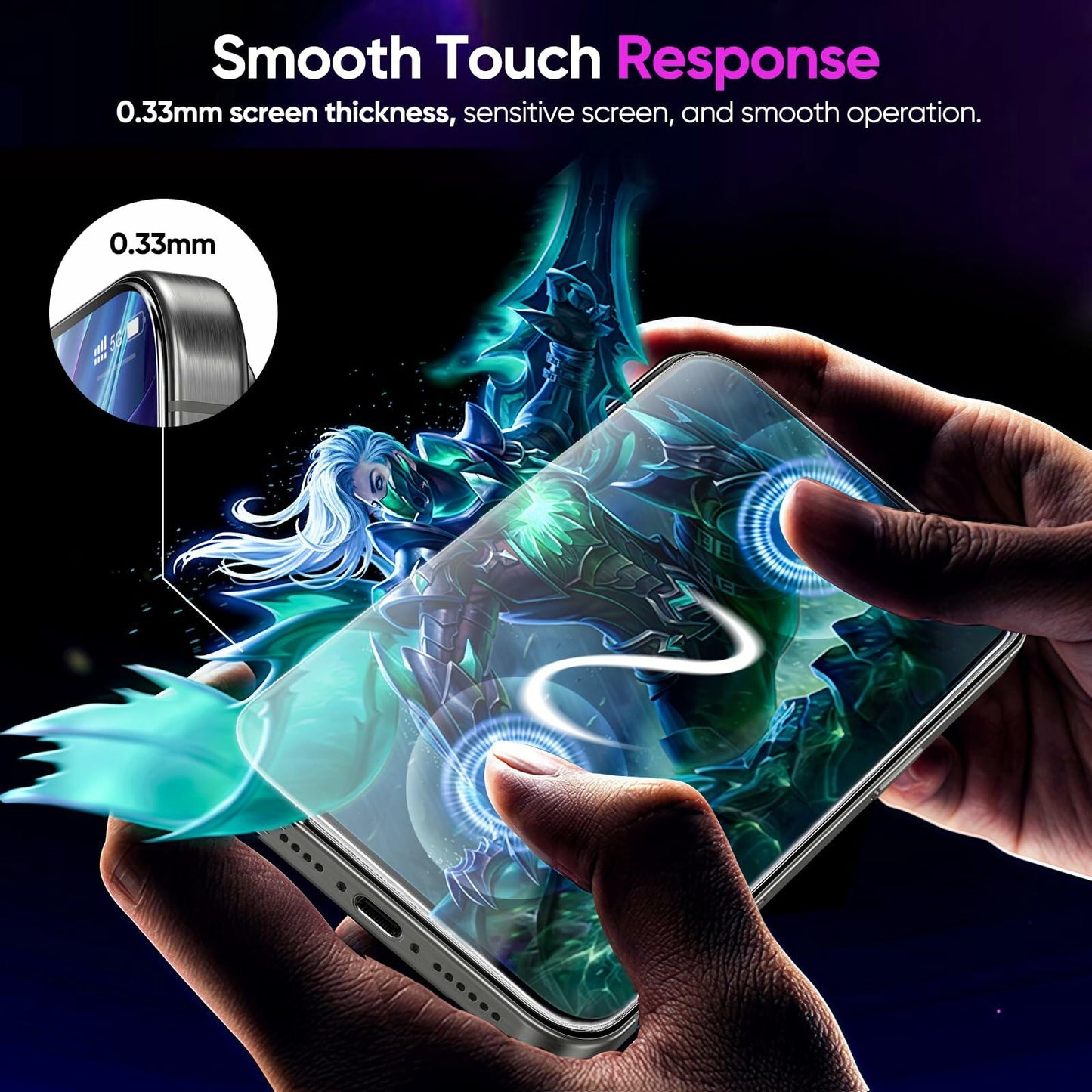 MINSLIS iPhone 16 Pro Screen Protector 9H Tempered Glass HD Clear Case Friendly