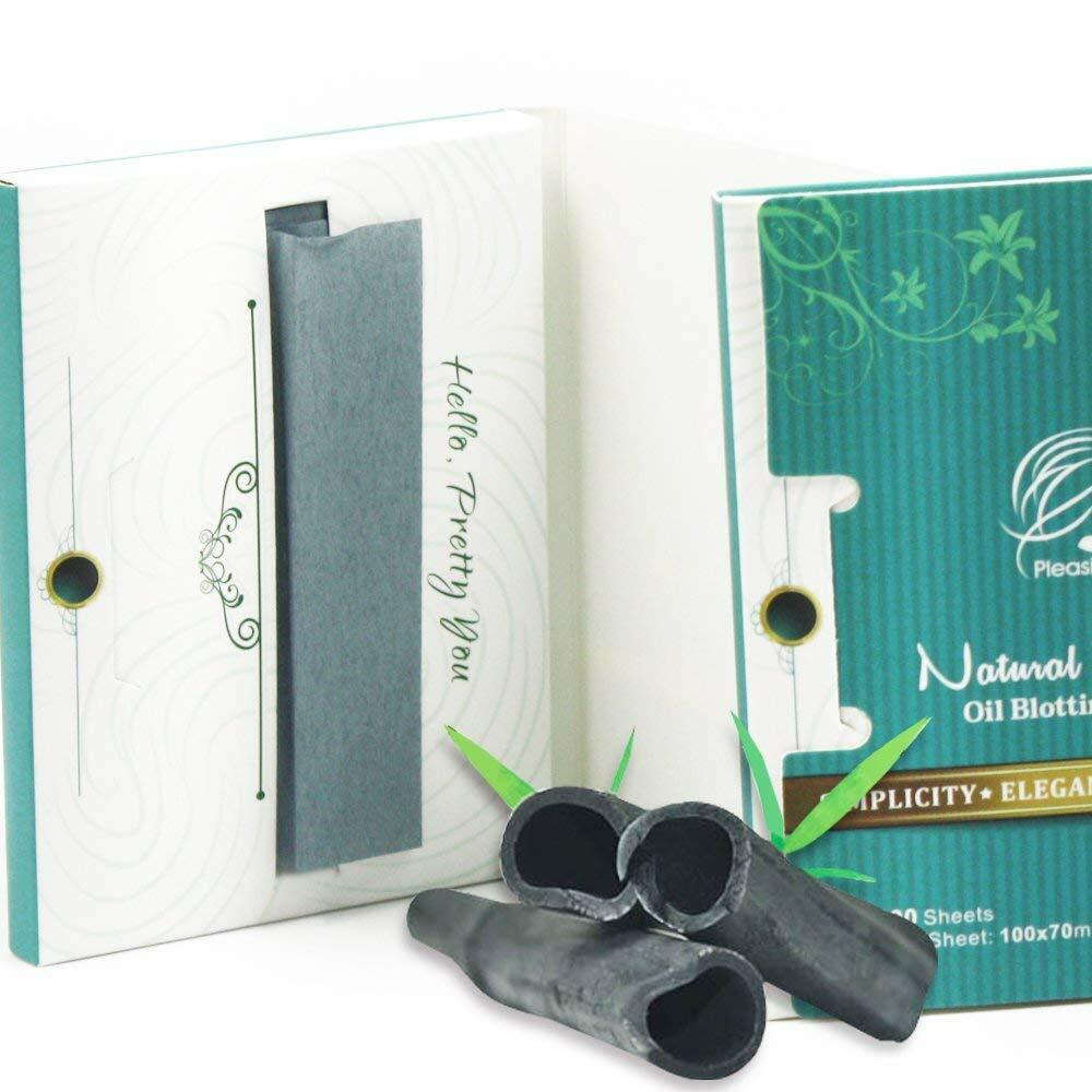 Travel Makeup Mirror with Facial Oil Blotting Sheets 100 Count Rose