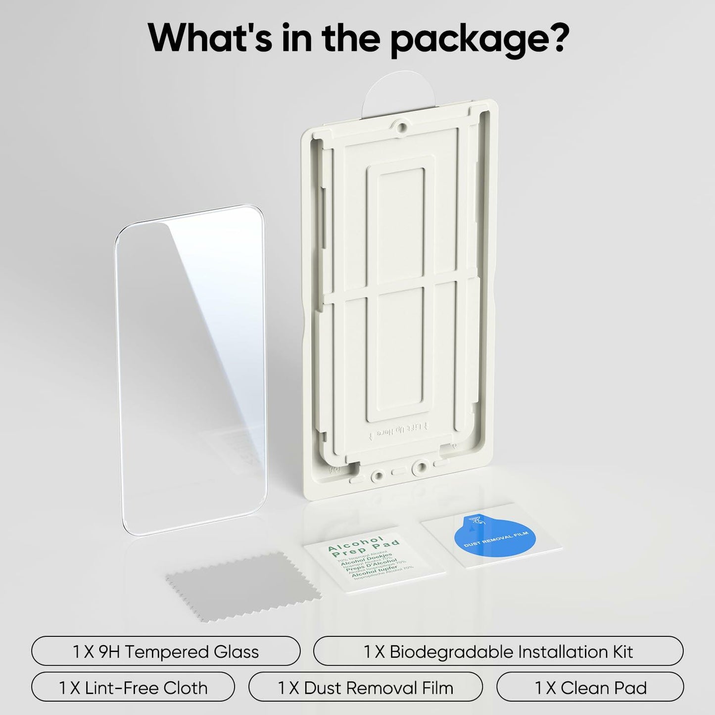 MINSLIS iPhone 16 Pro Screen Protector 9H Tempered Glass HD Clear Case Friendly