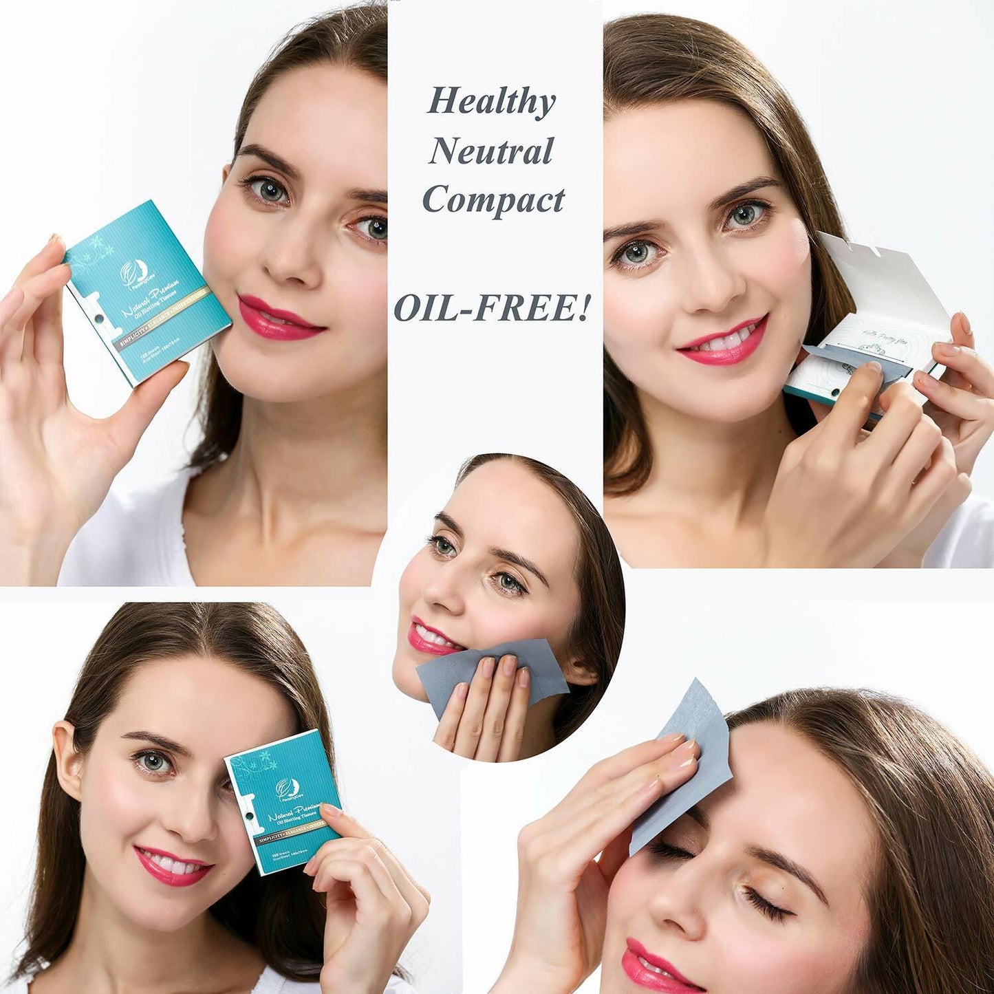 Travel Makeup Mirror with Facial Oil Blotting Sheets 100 Count Rose