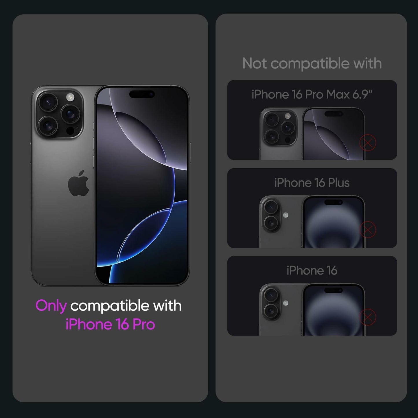 MINSLIS iPhone 16 Pro Screen Protector 9H Tempered Glass HD Clear Case Friendly