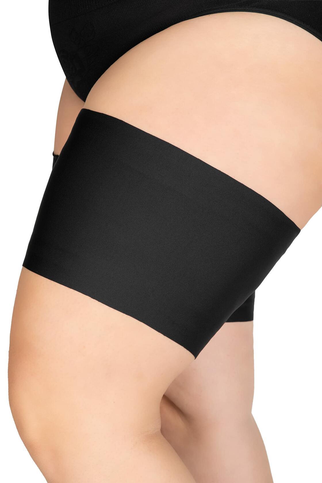 Annes Women's Thigh Bands Anti-Chafing Satin Lined Silicone Nero S