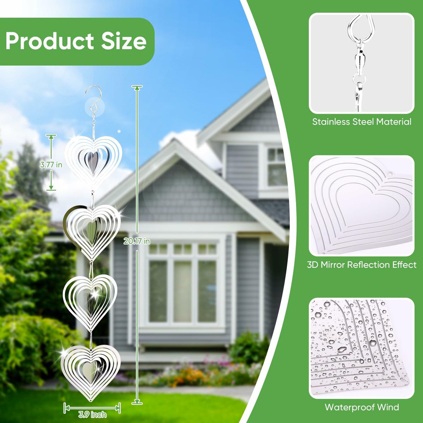 12PCS Reflective Bird Deterrent Wind Spinners – Outdoor Garden Patio