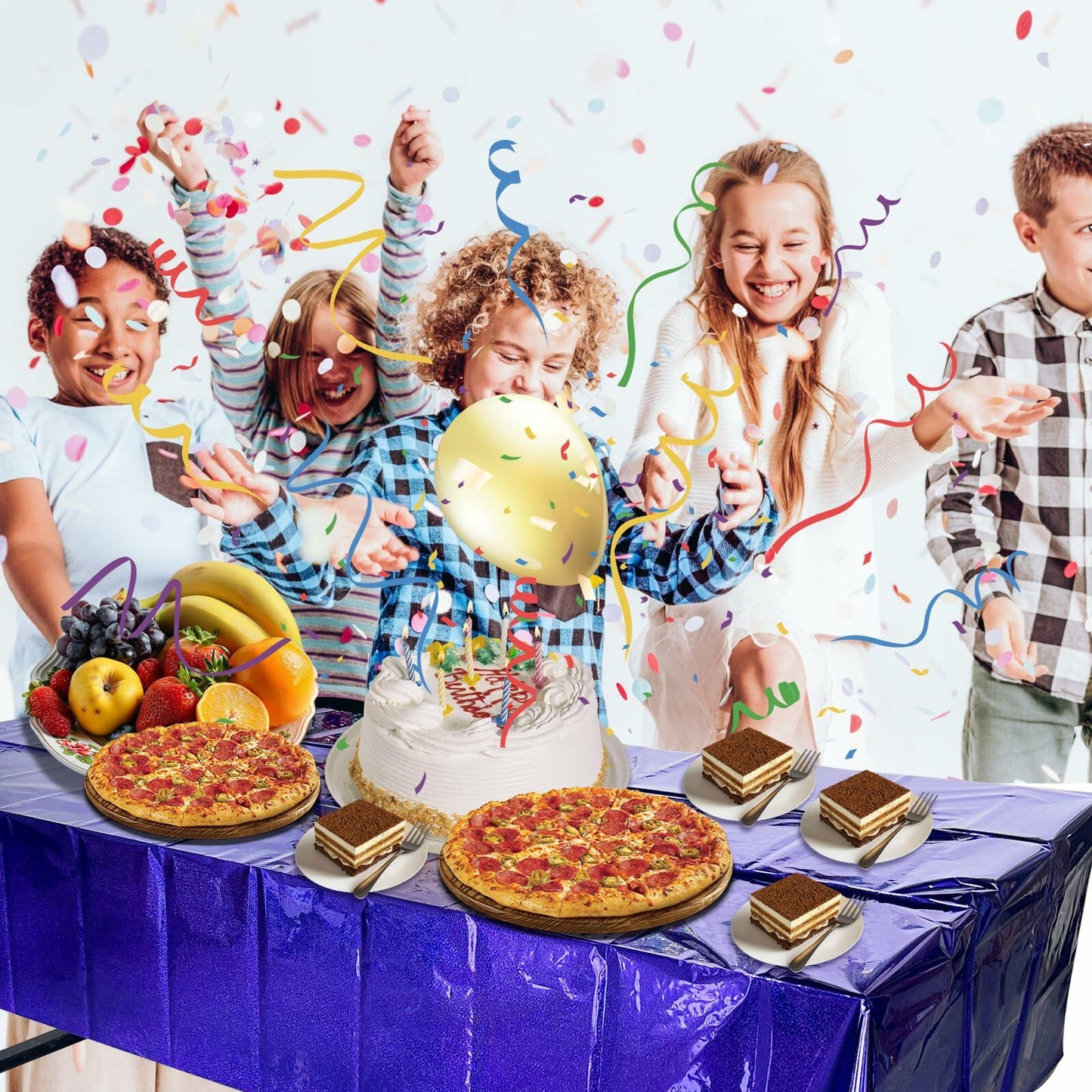 JXPARTYY Iridescent Plastic Tablecloths 4 Pack 54x108 Disposable Party Yellow