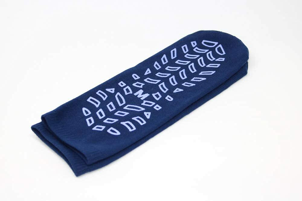 GBM Geckos - Plush Double Tread Non-Slip Safety Socks 2-PACK (Navy Blue, Medium)