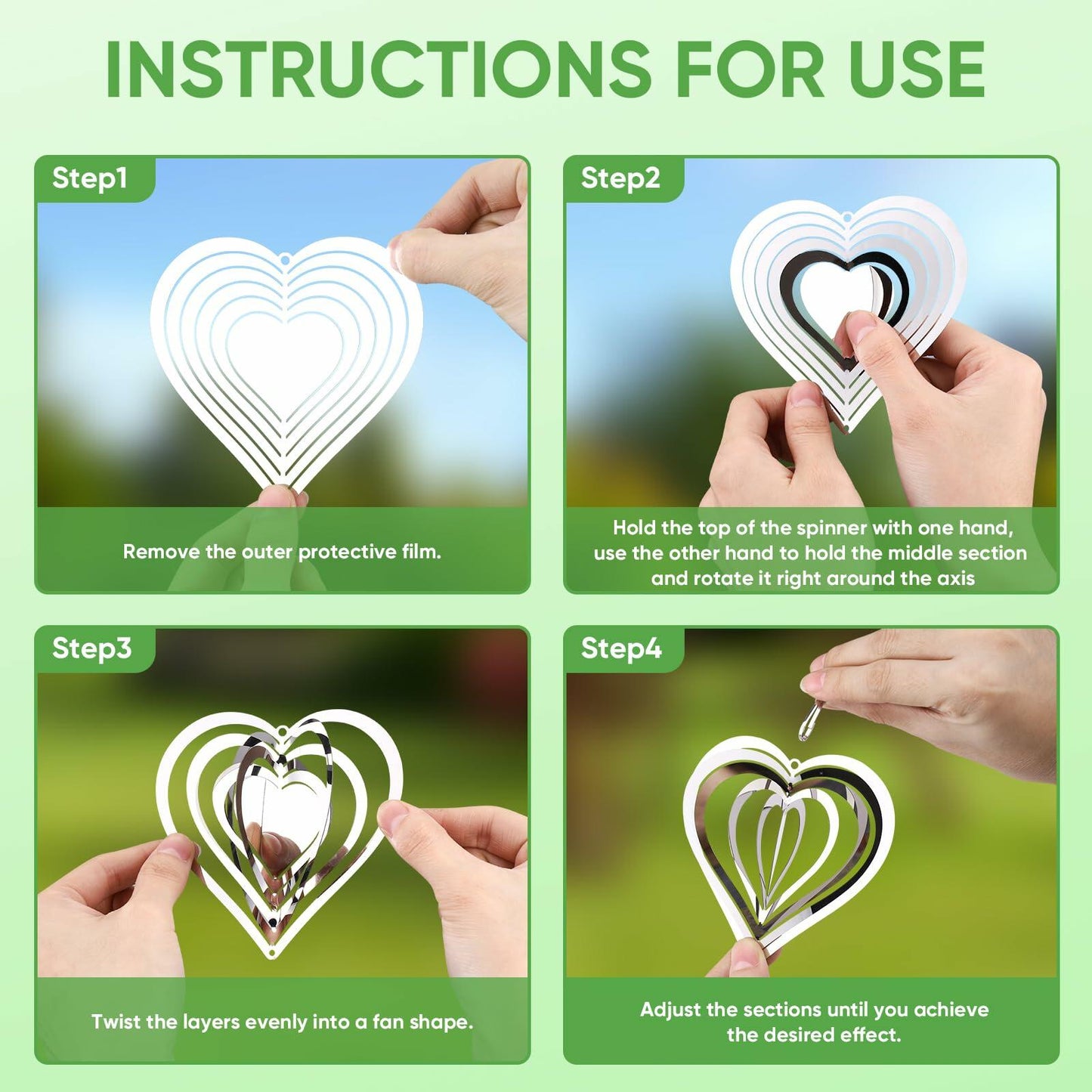 12PCS Reflective Bird Deterrent Wind Spinners – Outdoor Garden Patio