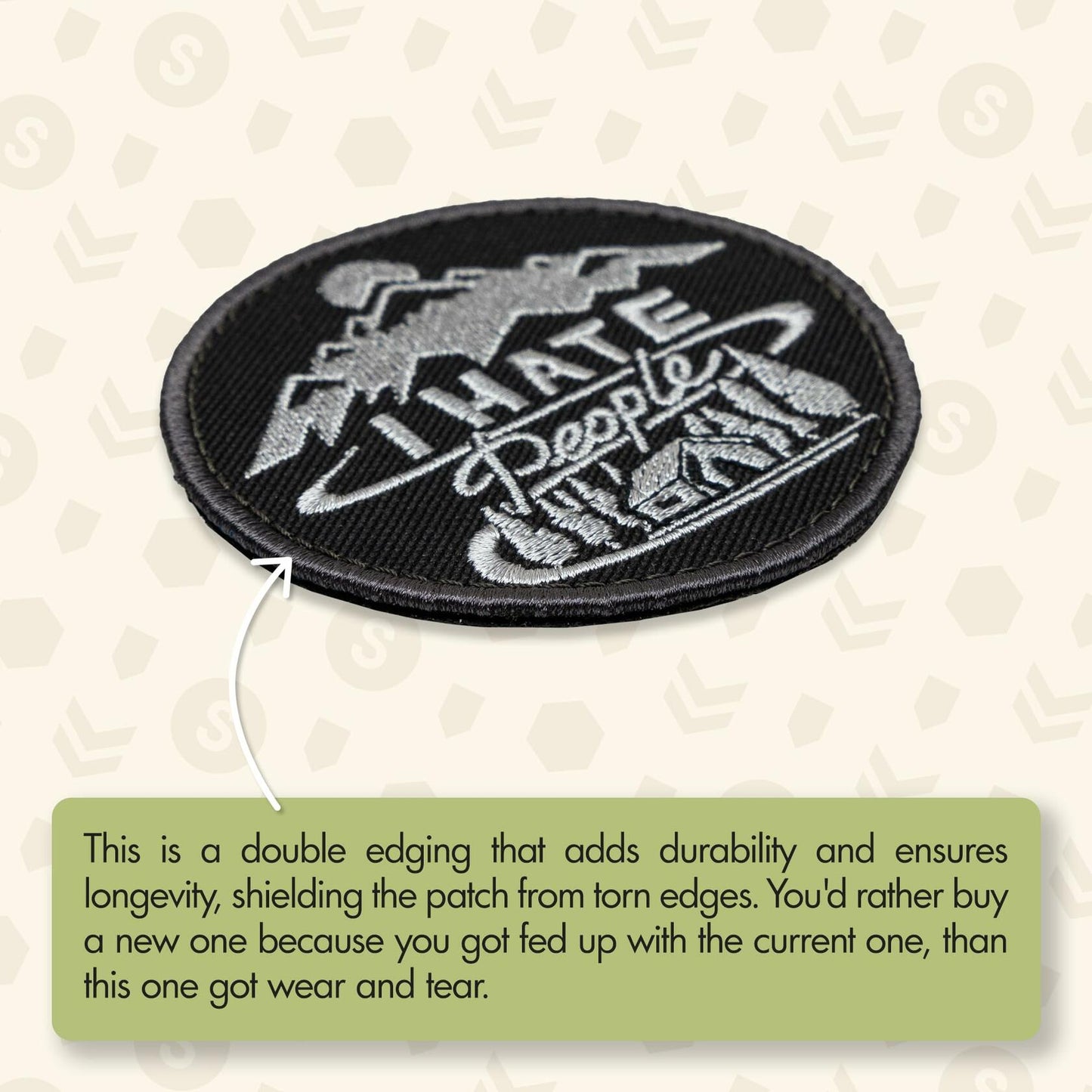 Funny Tactical Morale Patch "I Hate People" for Jackets, Bags, Gear