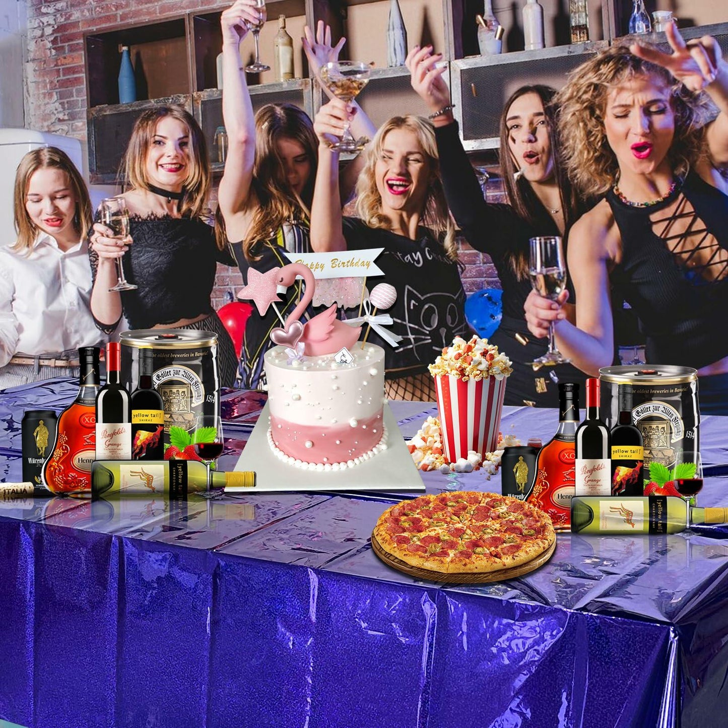 JXPARTYY Iridescent Plastic Tablecloths 4 Pack 54x108 Disposable Party Yellow