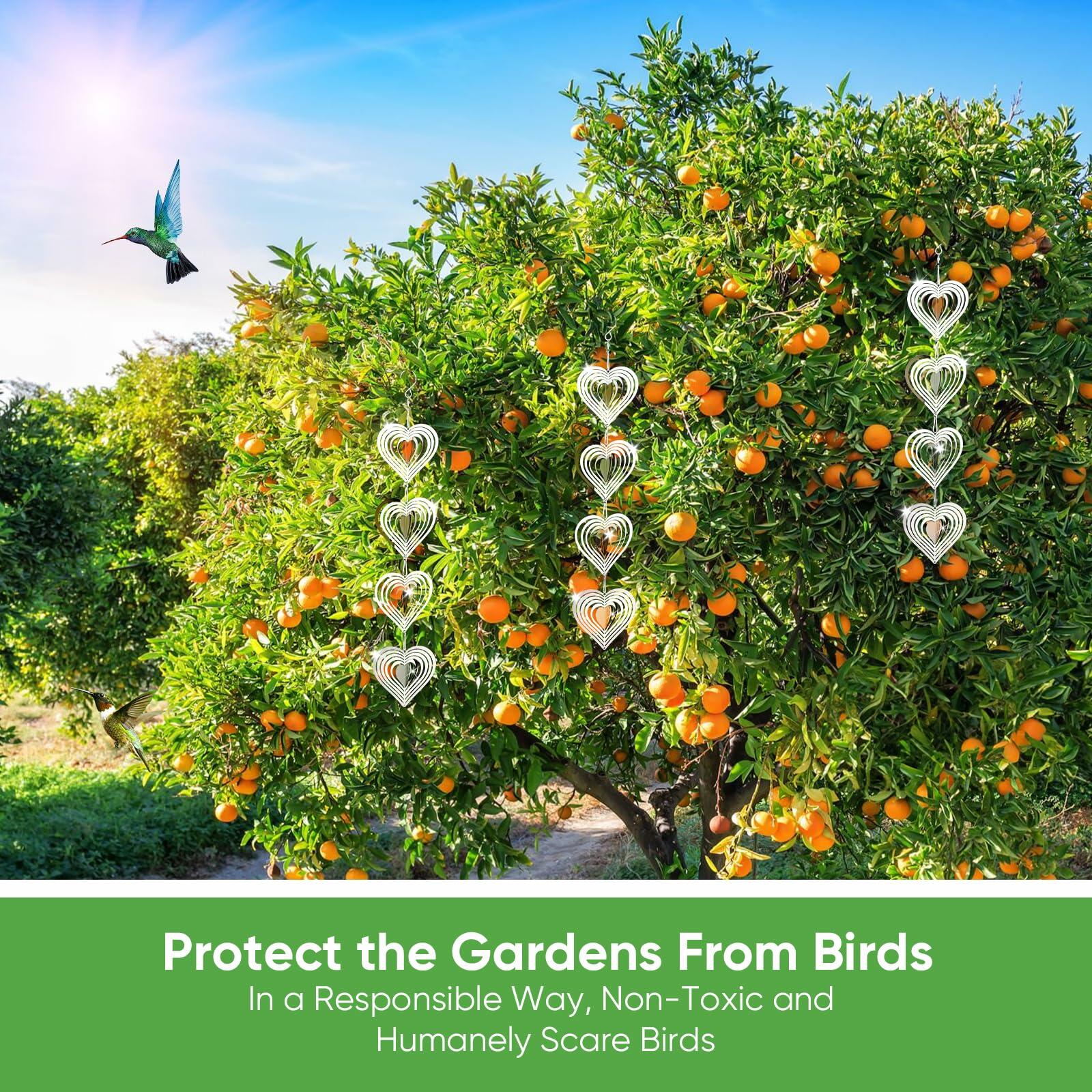 12PCS Reflective Bird Deterrent Wind Spinners – Outdoor Garden Patio