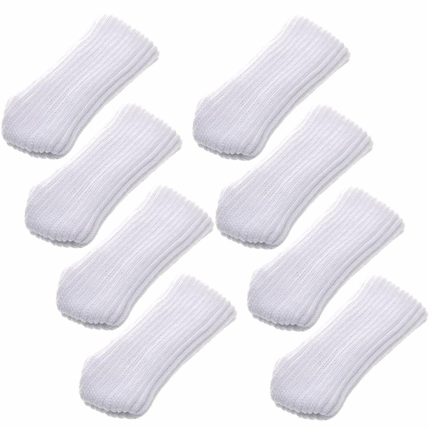 16 White Knitting Wool Chair Leg Socks Furniture Floor Protectors TEKEFT