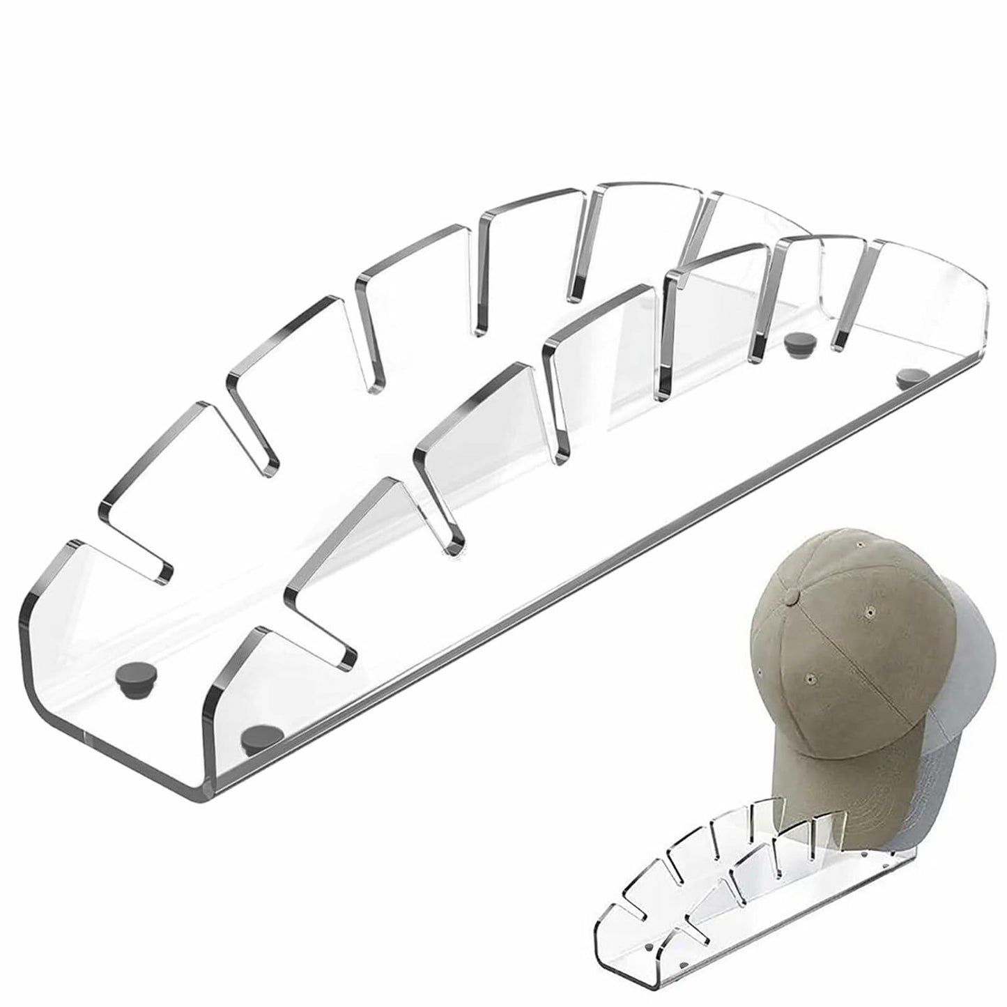 Hokisei Acrylic Hat Stand 2 Pack, No-Install Organizer for 12 Baseball Caps