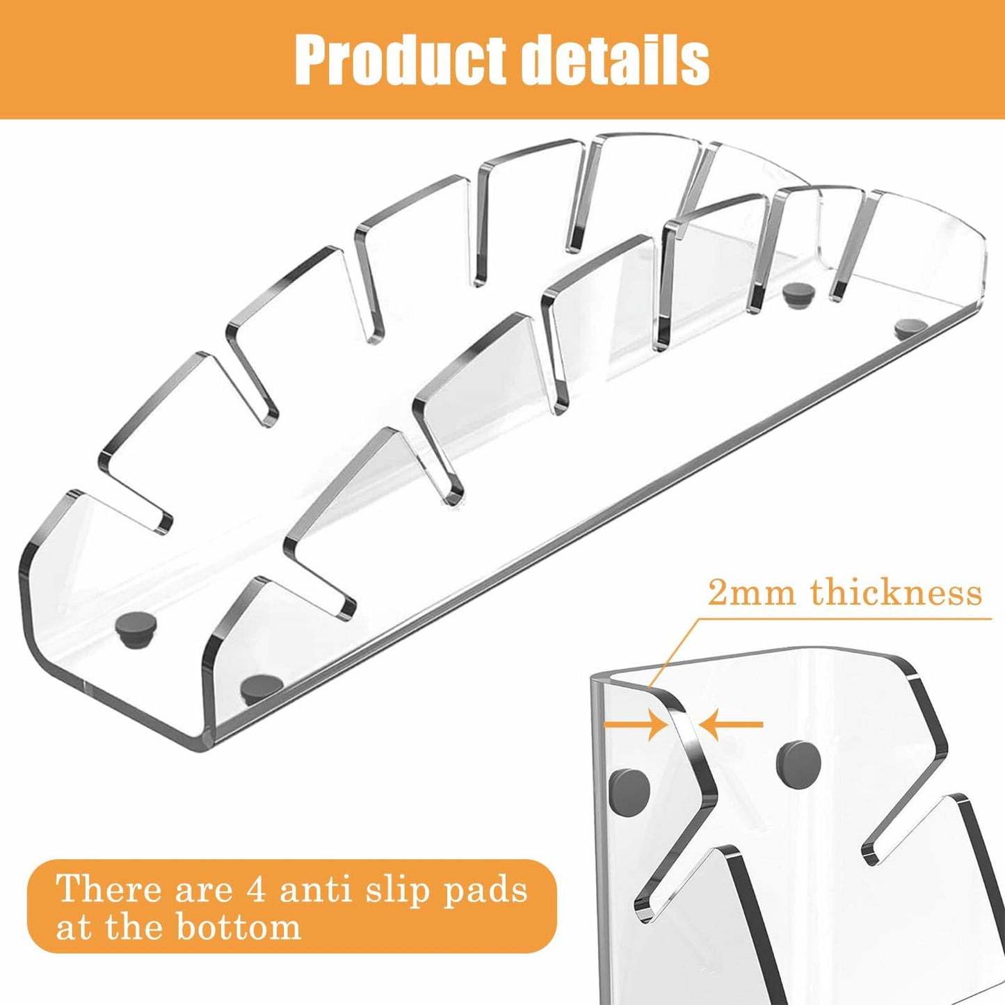 Hokisei Acrylic Hat Stand 2 Pack, No-Install Organizer for 12 Baseball Caps