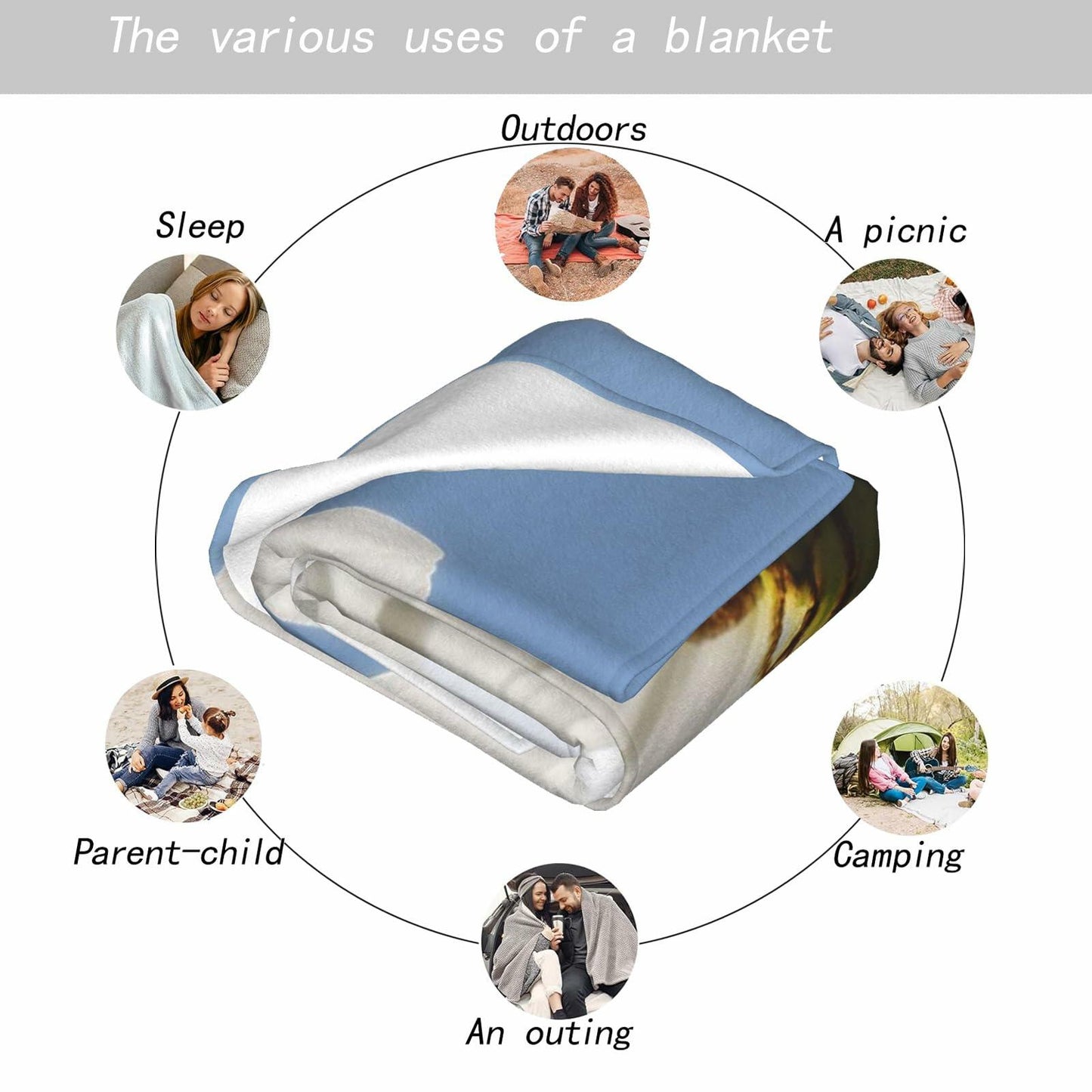 MIEPOS Blue Eagle Throw Blanket 50x60 Soft Lightweight Flannel Bird Decor