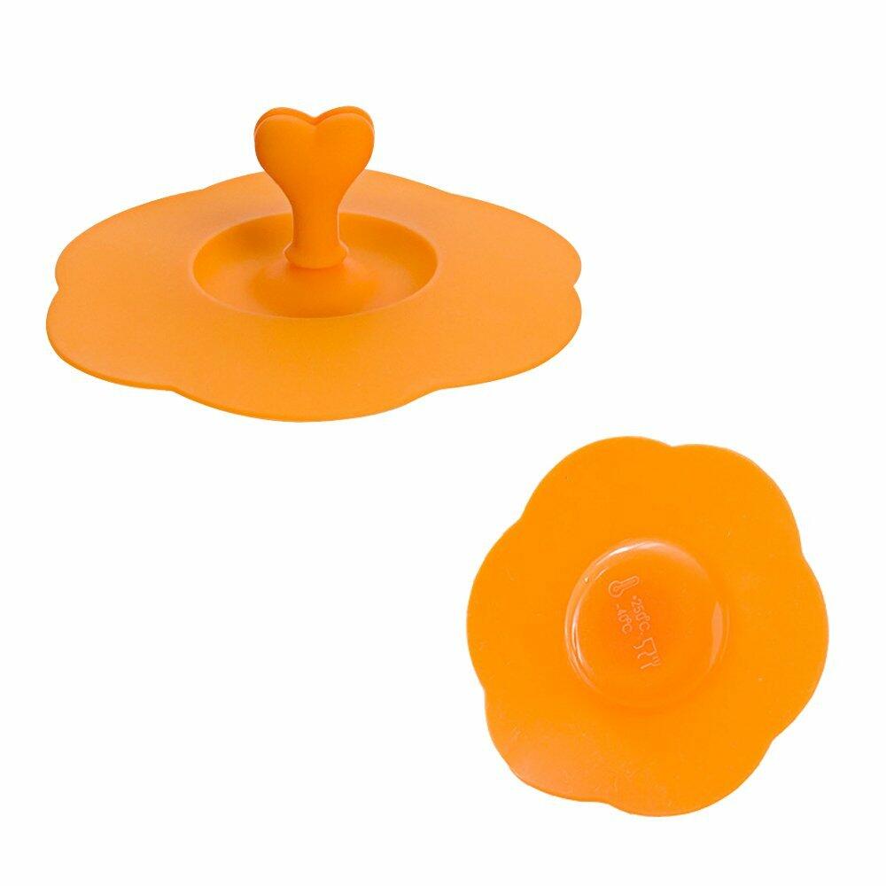 AKOAK 6-Pack Plum Cup Lids Silicone Teacup Lid with Spoon Holder 6 Colors