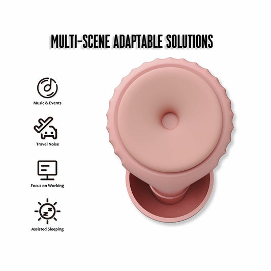 BNU Concert Ear Plugs 2 Pairs Reusable High Fidelity Noise Reduction Pink