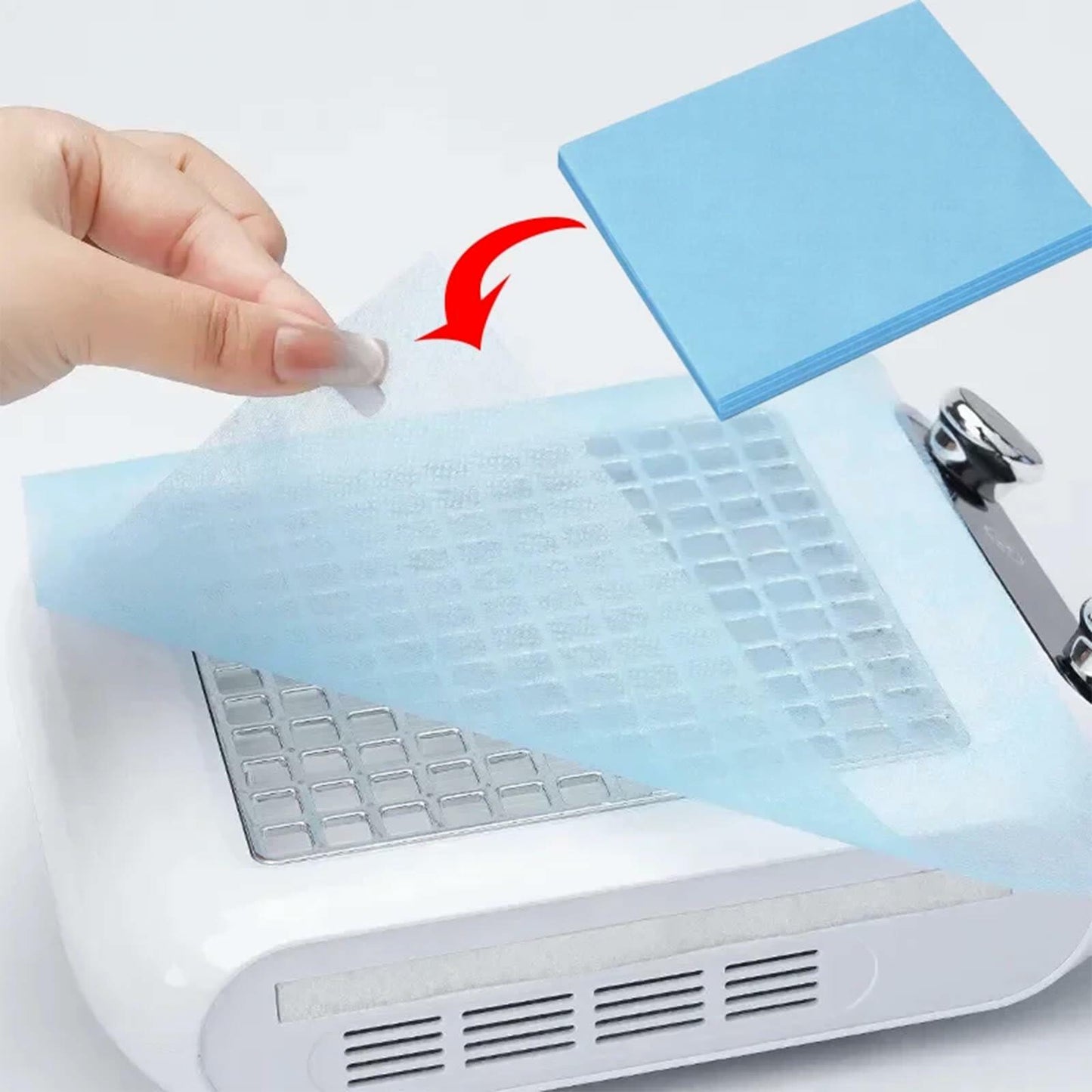 200 Sheets Nail Dust Collector Filter Paper Blue Nail Art Vacuum Cleaner