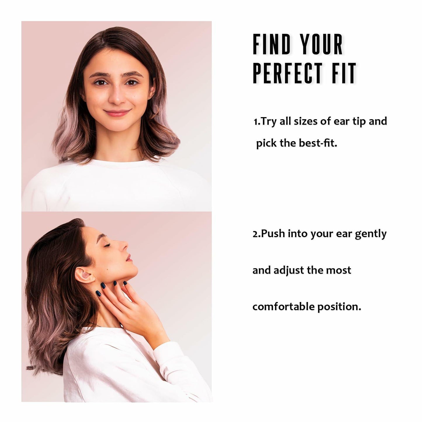 BNU Concert Ear Plugs 2 Pairs Reusable High Fidelity Noise Reduction Pink