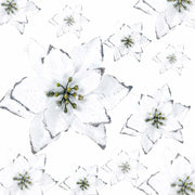 KEPATO Christmas Glitter Poinsettia Christmas Tree Ornaments Pack of 12 (White)
