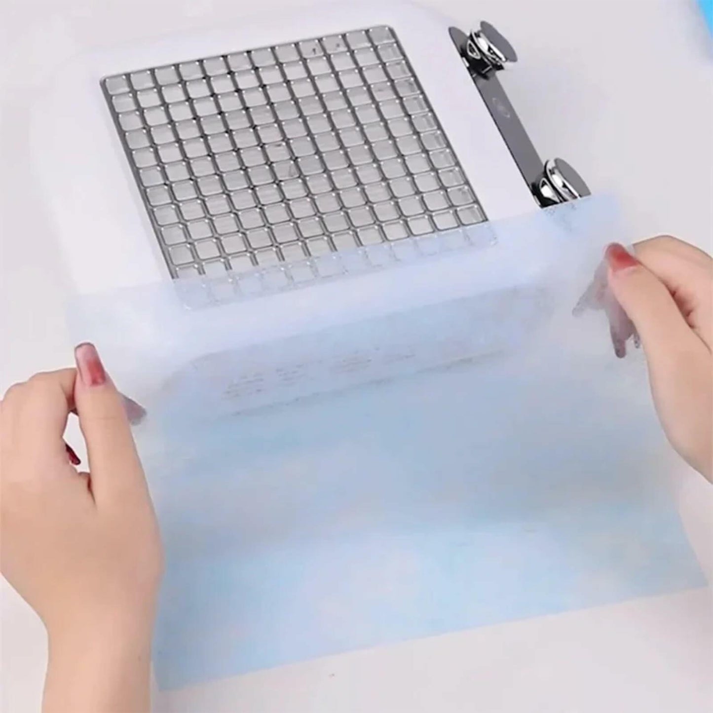 200 Sheets Nail Dust Collector Filter Paper Blue Nail Art Vacuum Cleaner