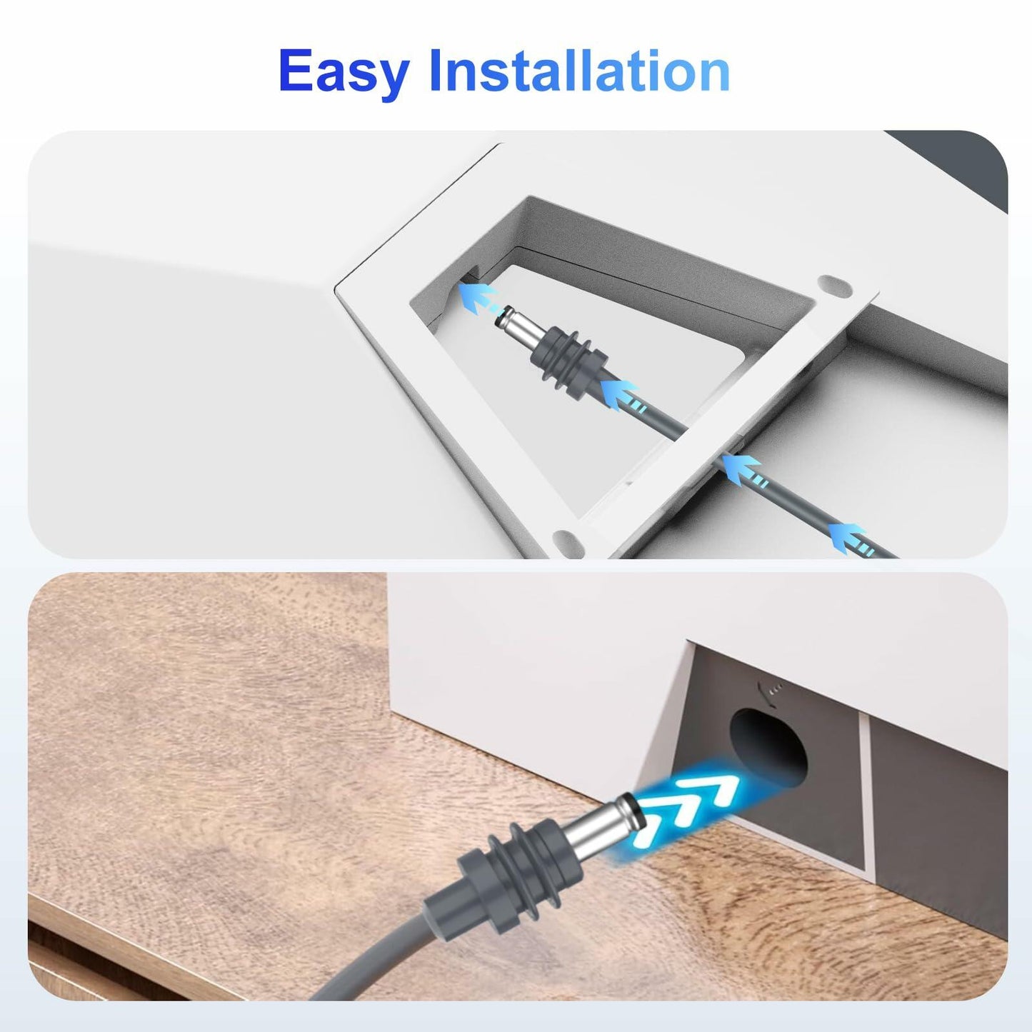 DC Power Cable 10M 32.8FT for Starlink Mini 18AWG Waterproof Gray