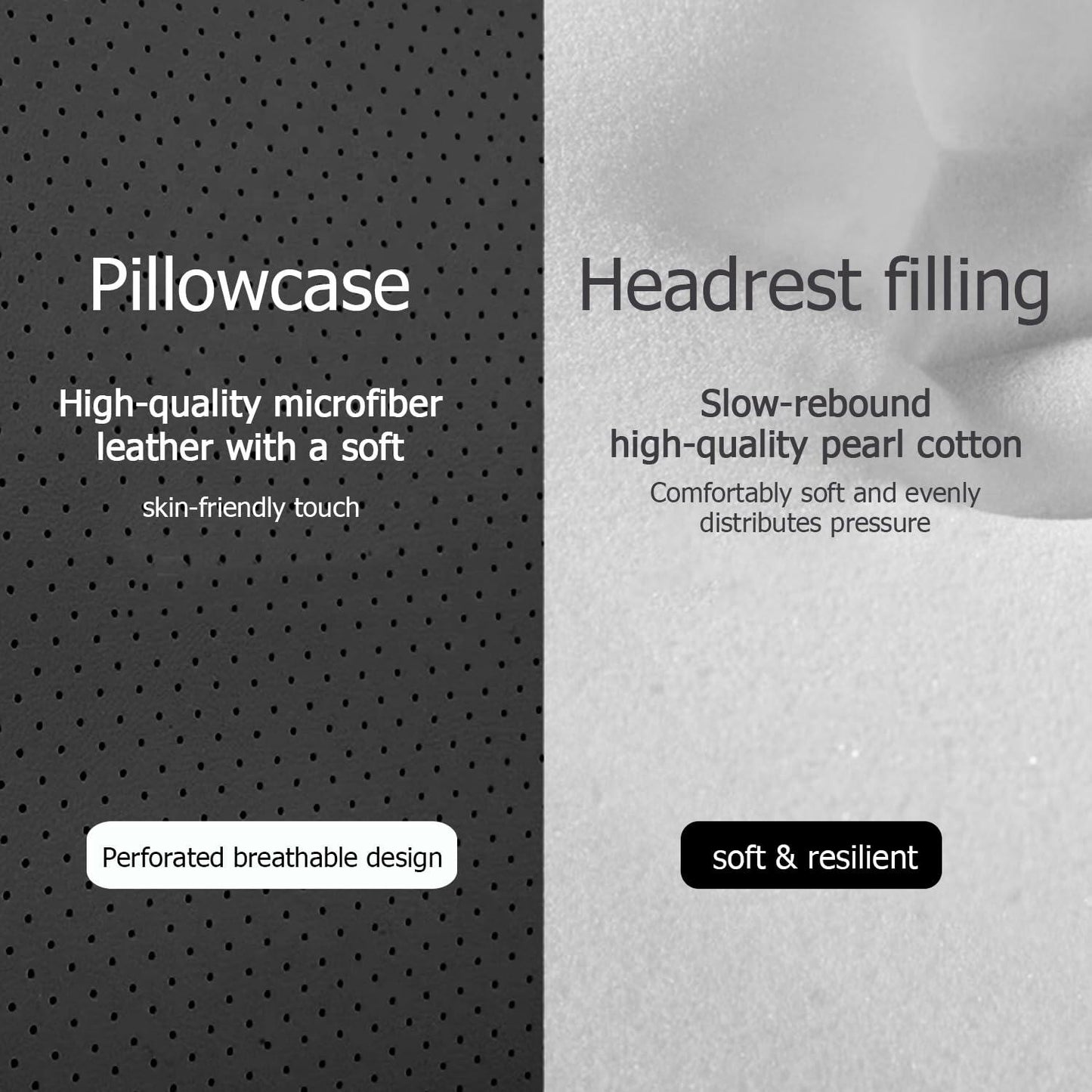 Treesiche Luxury Nappa Leather Car Headrest Pillow – Soft Ergonomic Cushion