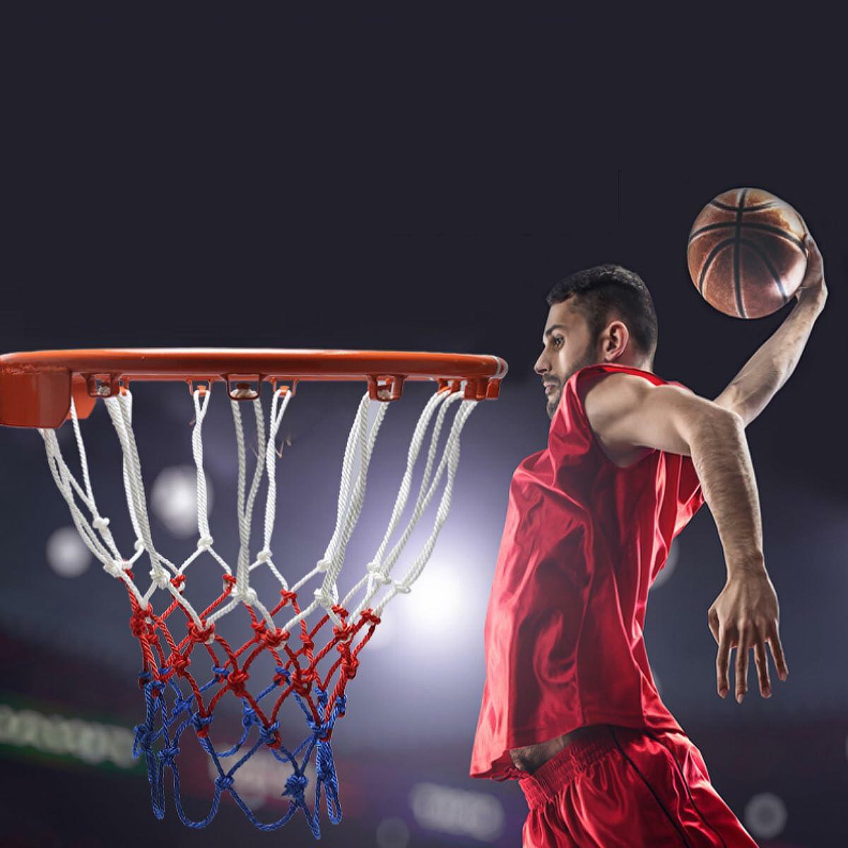 2-Pack Basketball Nets White 12 Loops Polyester Replacement All-Weather