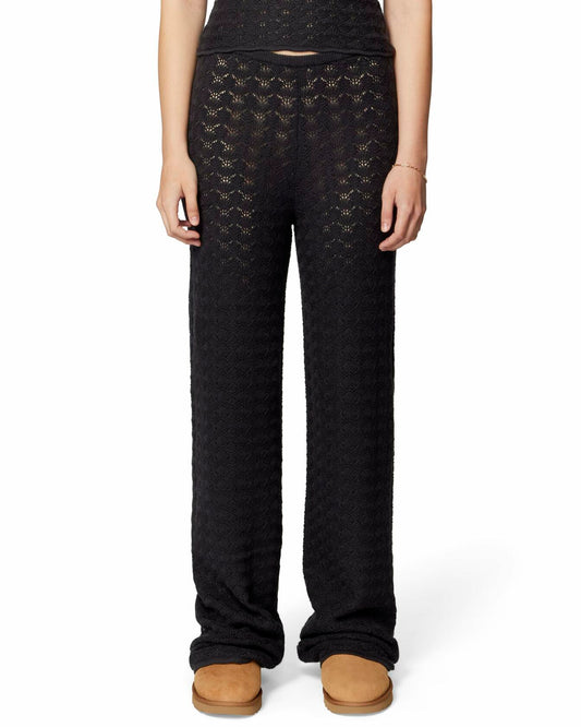 florence by mills Women's Le Pointelle Wide Leg Pant, Black, Large
