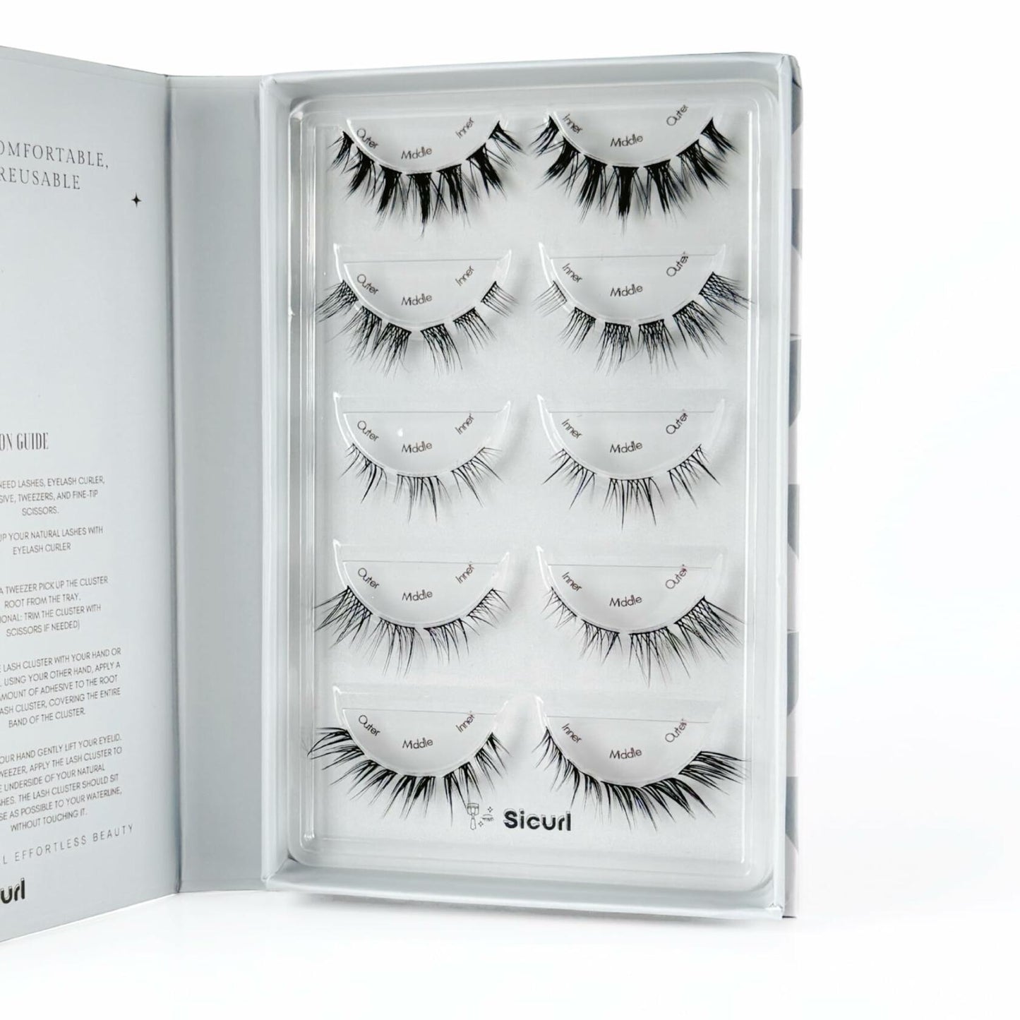 Sicurl 5-Pair Wispy Fluffy Eyelash Set Mixed Styles Cateye Fox Anime Lashes