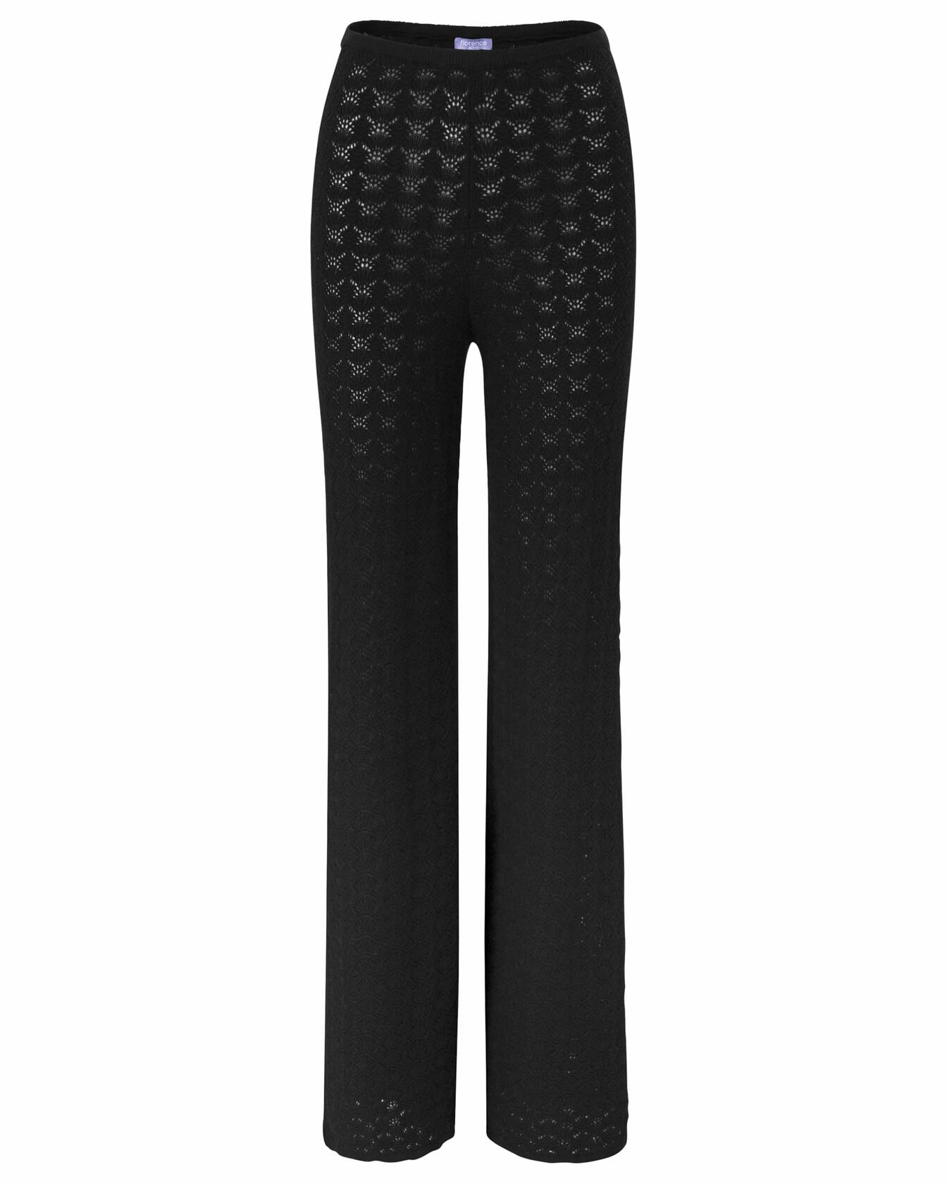 florence by mills Women's Le Pointelle Wide Leg Pant, Black, Large