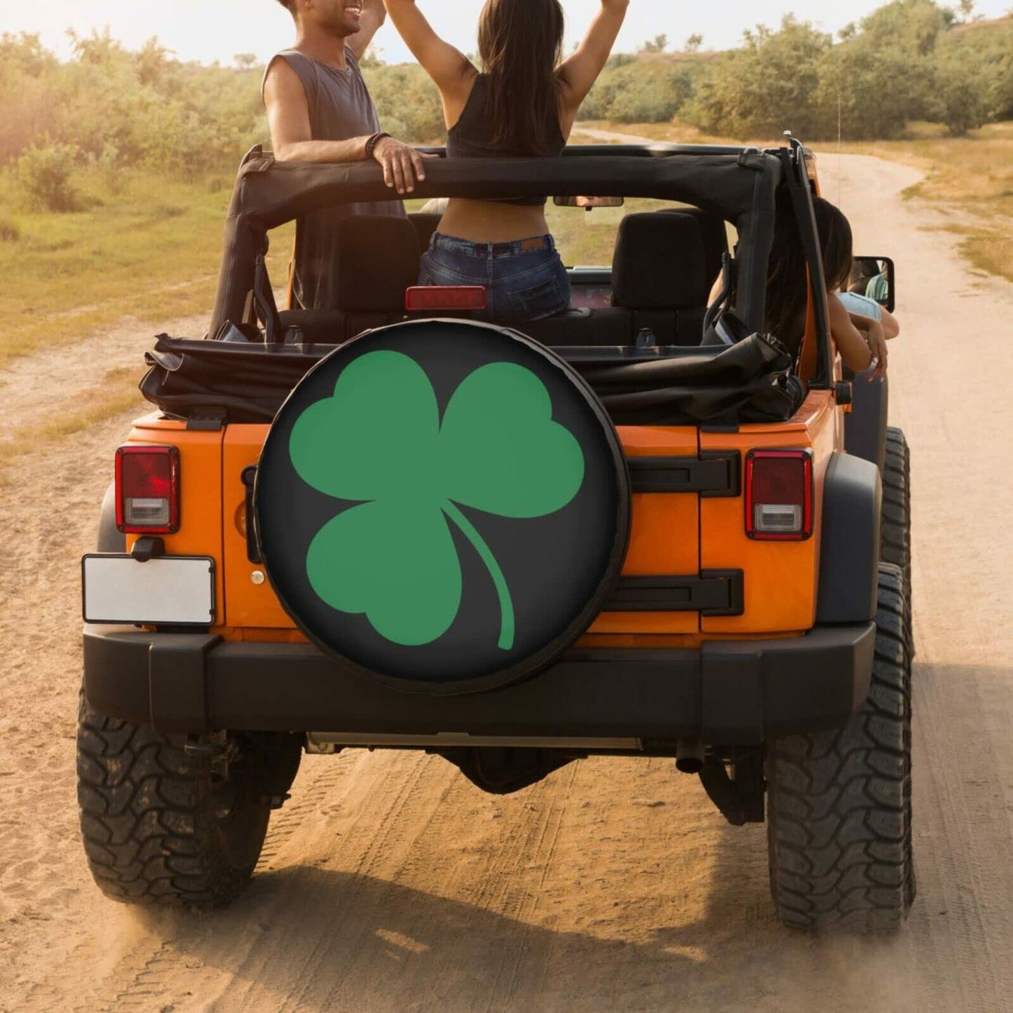Foruidea Green Shamrock Spare Tire Cover 15” Dust-Proof RV SUV Trailer