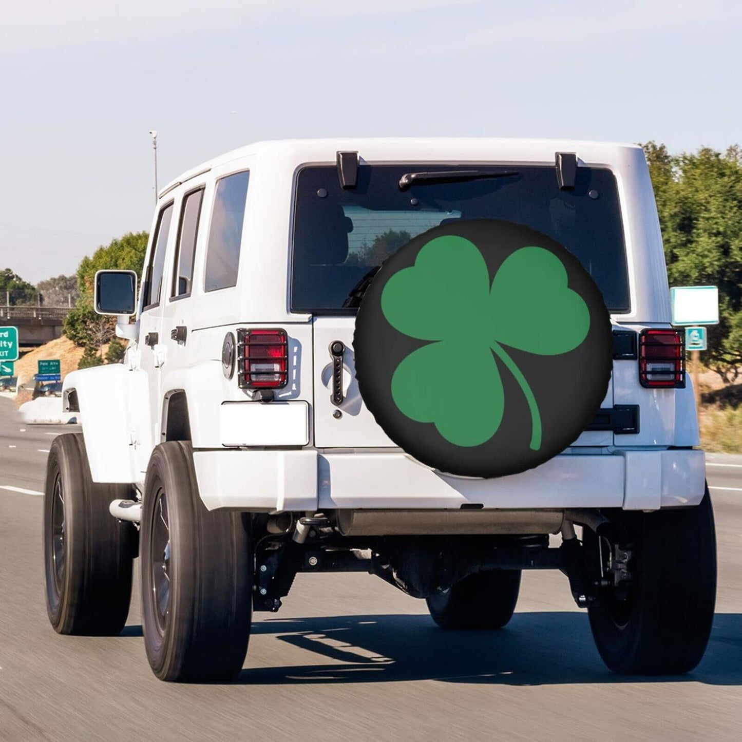 Foruidea Green Shamrock Spare Tire Cover 15” Dust-Proof RV SUV Trailer