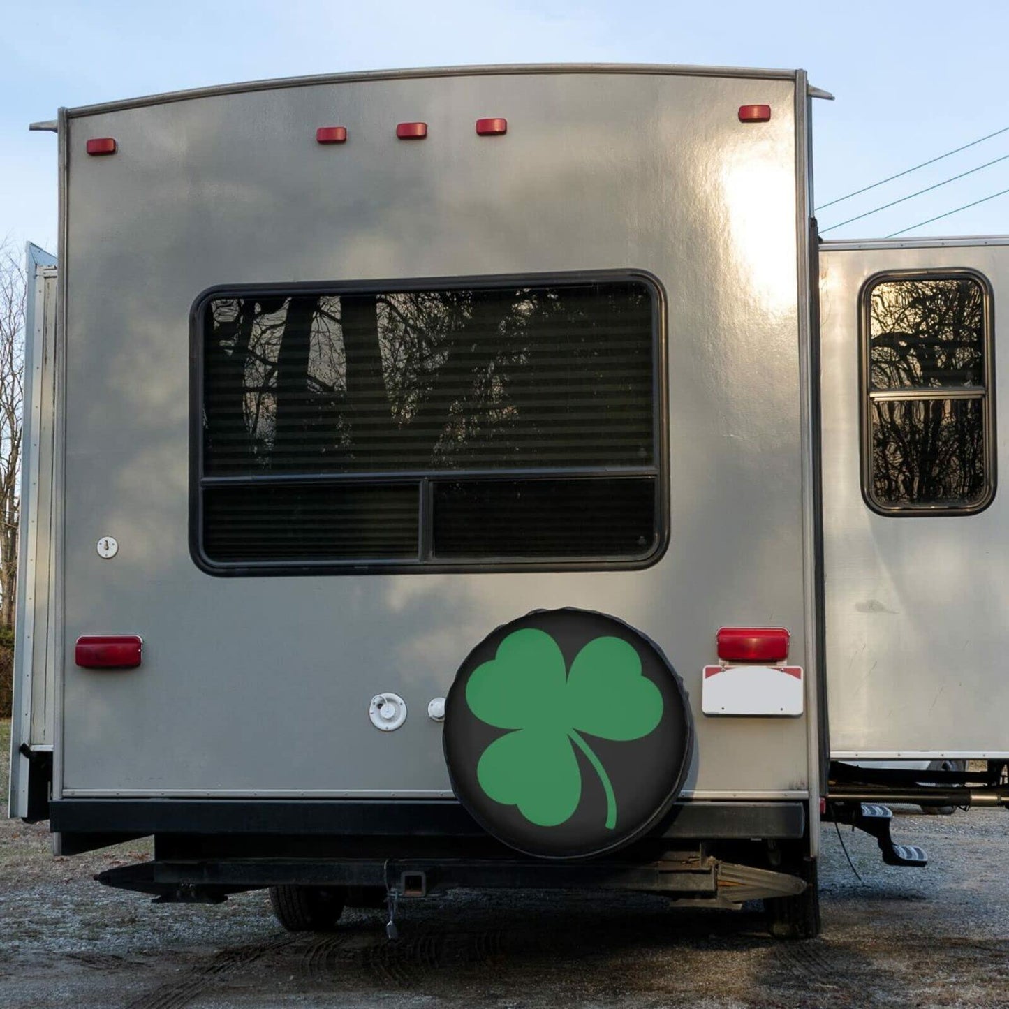 Foruidea Green Shamrock Spare Tire Cover 15” Dust-Proof RV SUV Trailer