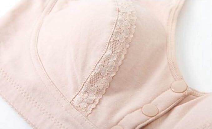 3-Pack Women’s Cotton Lace Snap Bras Front Closure Padded Bra 44BC