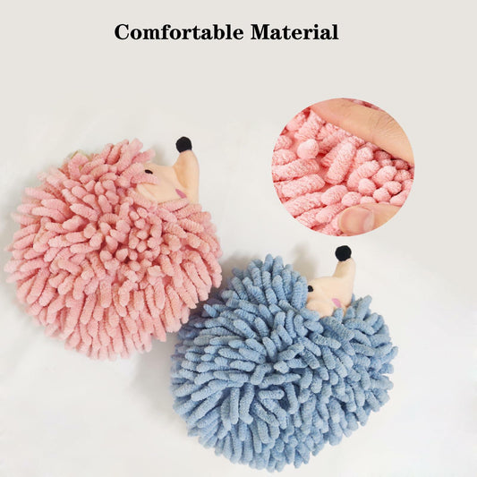 Xinadvrisfy 2-Pack Fuzzy Ball Hand Towels Super Soft Quick Dry Hedgehog