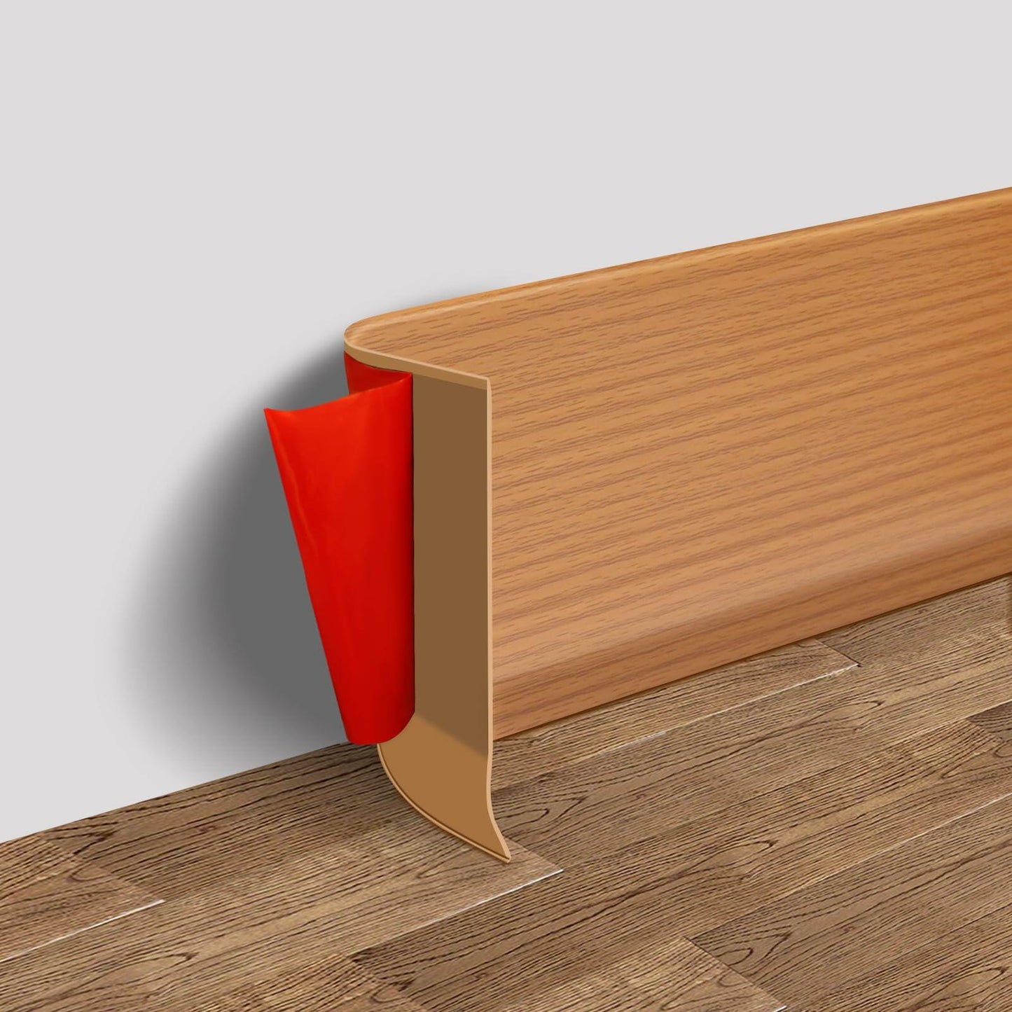 FONUNO 4” x 60ft Vinyl Wall Baseboard Trim Flexible Self-Adhesive Black Walnut