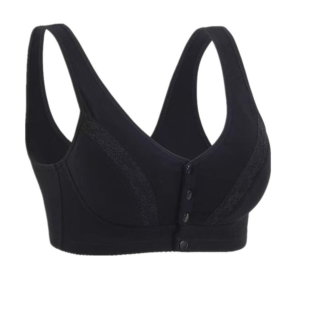 3-Pack Women’s Cotton Lace Snap Bras Front Closure Padded Bra 44BC